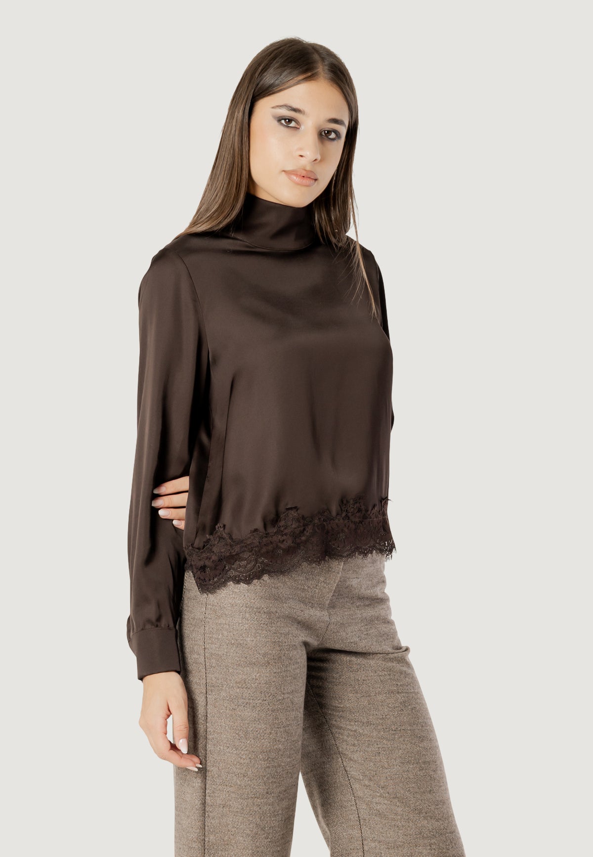 Bluse manica lunga I am Elisa lace viscose satin blouse