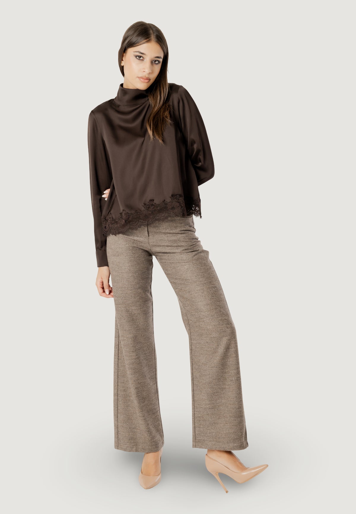 Bluse manica lunga I am Elisa lace viscose satin blouse