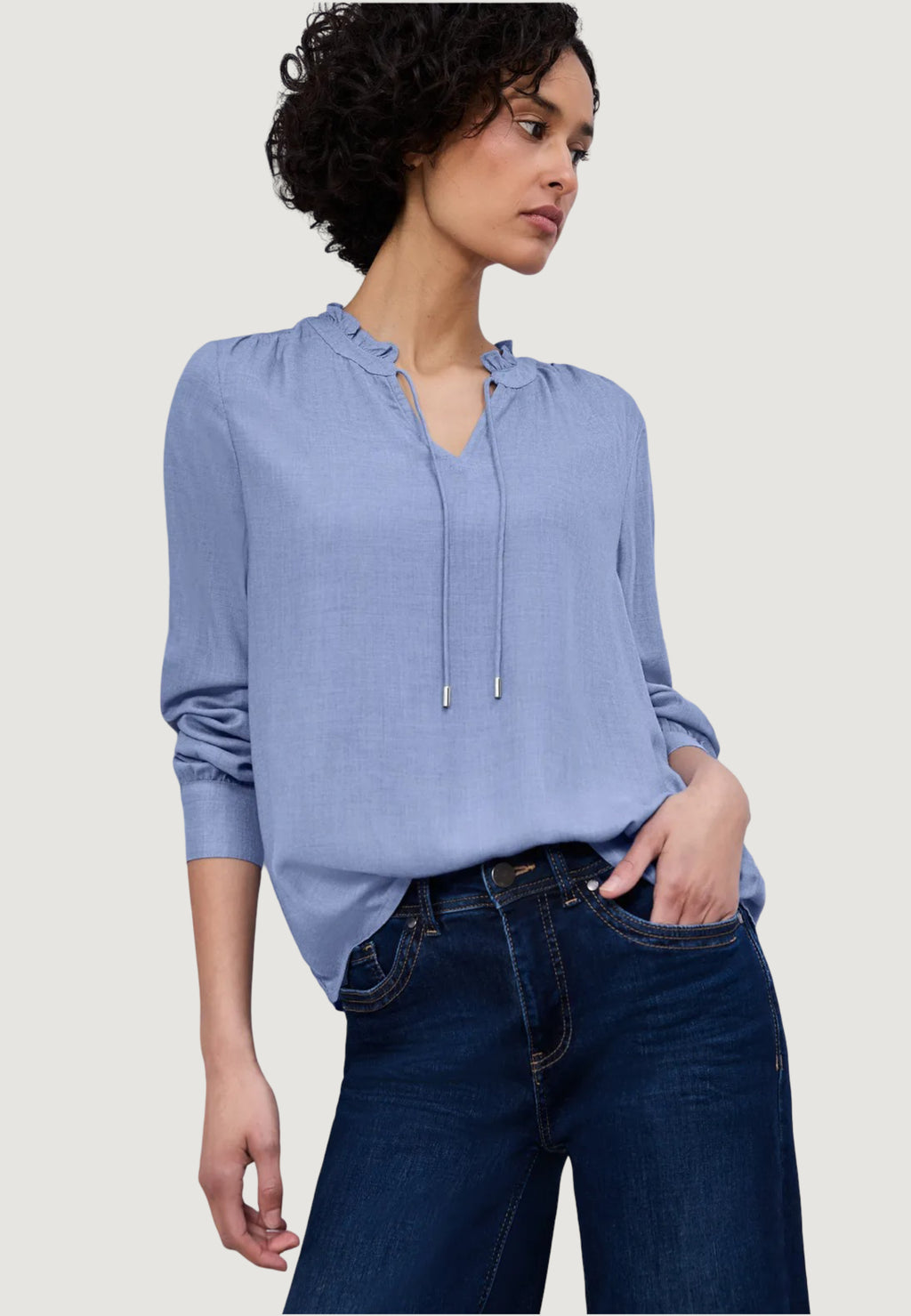 Bluse manica lunga Street One Melange tunic blouse w frill