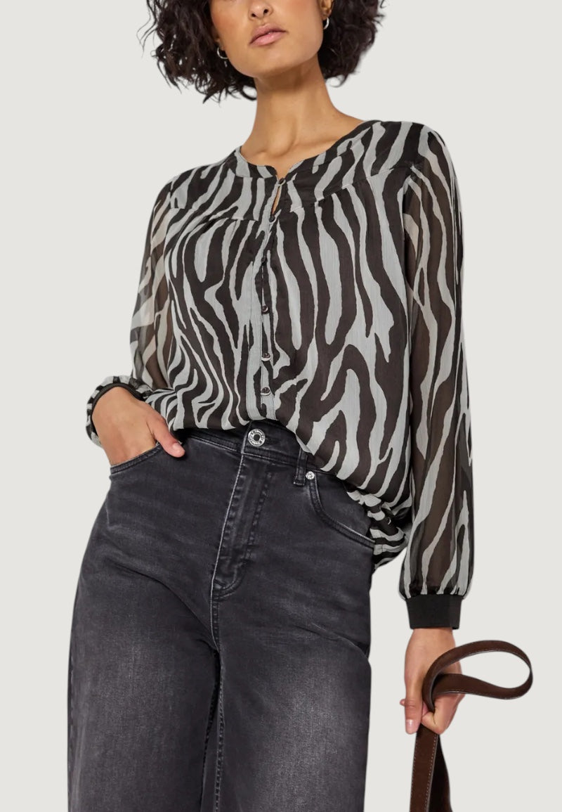 Bluse manica lunga Street One Printed chiffon blouse w