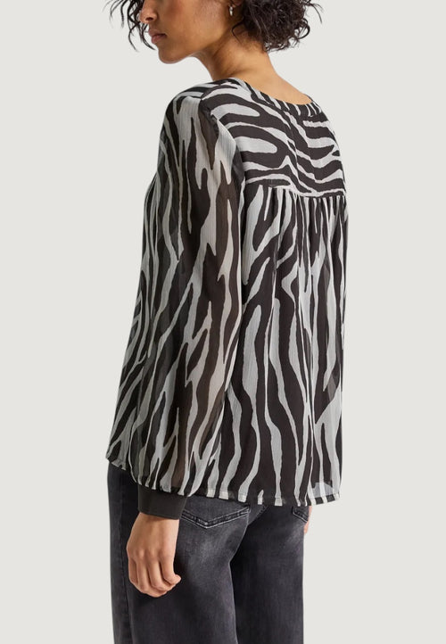 Bluse manica lunga Street One Printed chiffon blouse w