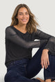 Bluse manica lunga Street One printed mesh shirt w.volant sleeves
