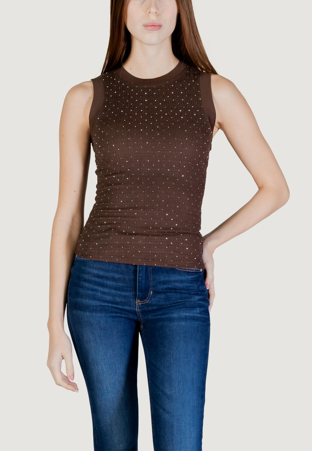 Canotta Guess SL FRANCINE SMOCK HOTFIX TOP