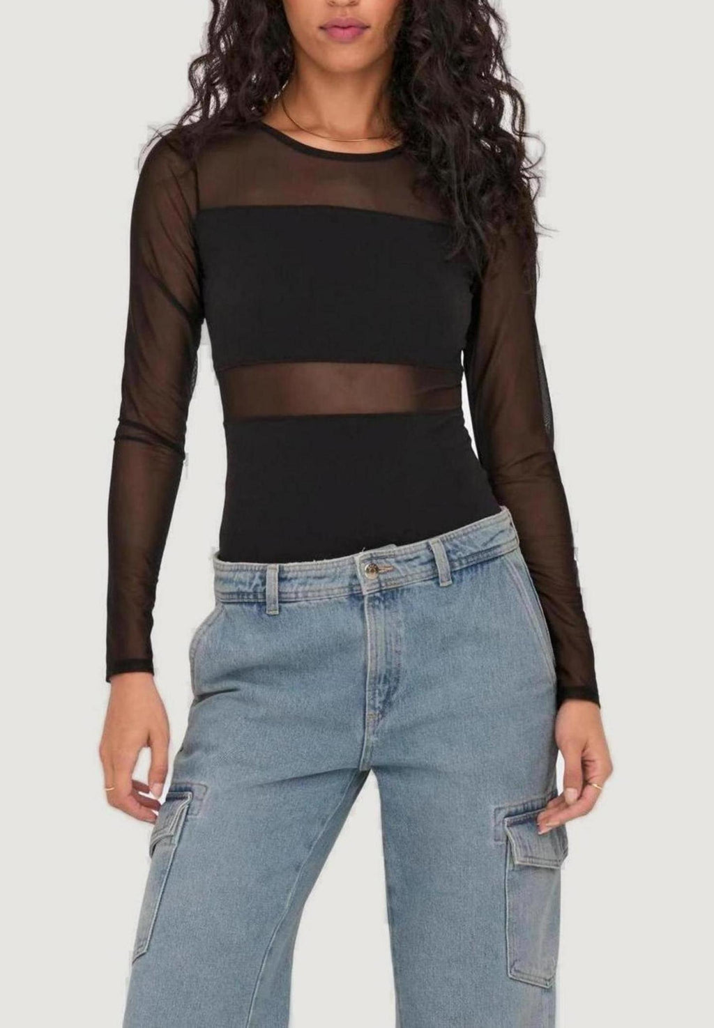 Bodysuit Only ONLESTHER L/S MESH STOCKING JRS NOOS