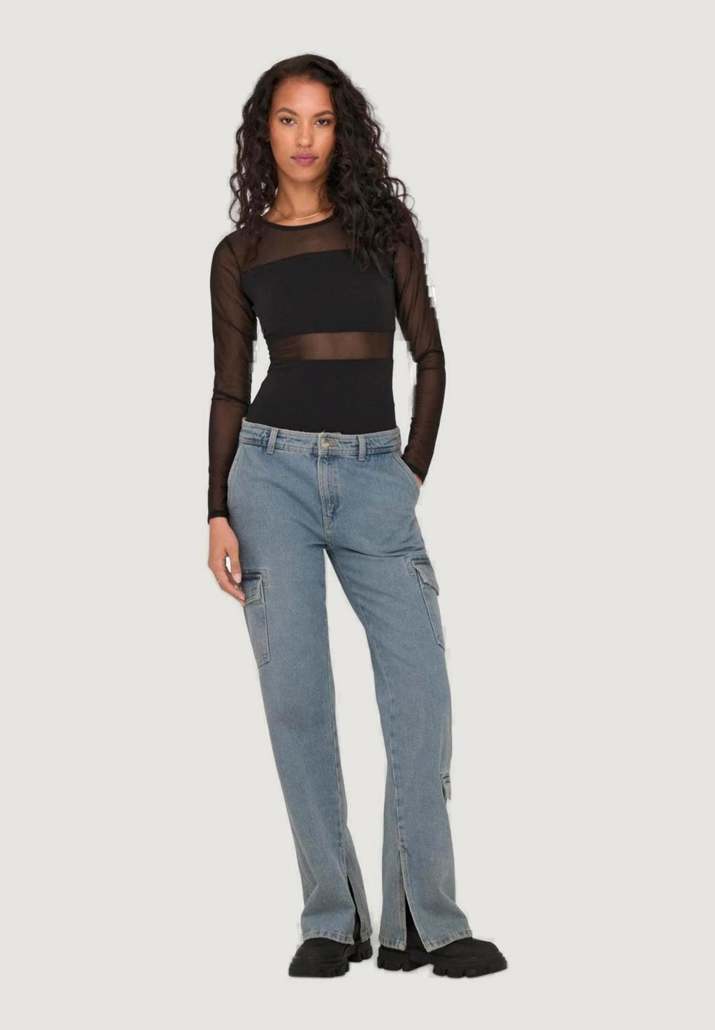 Bodysuit Only ONLESTHER L/S MESH STOCKING JRS NOOS