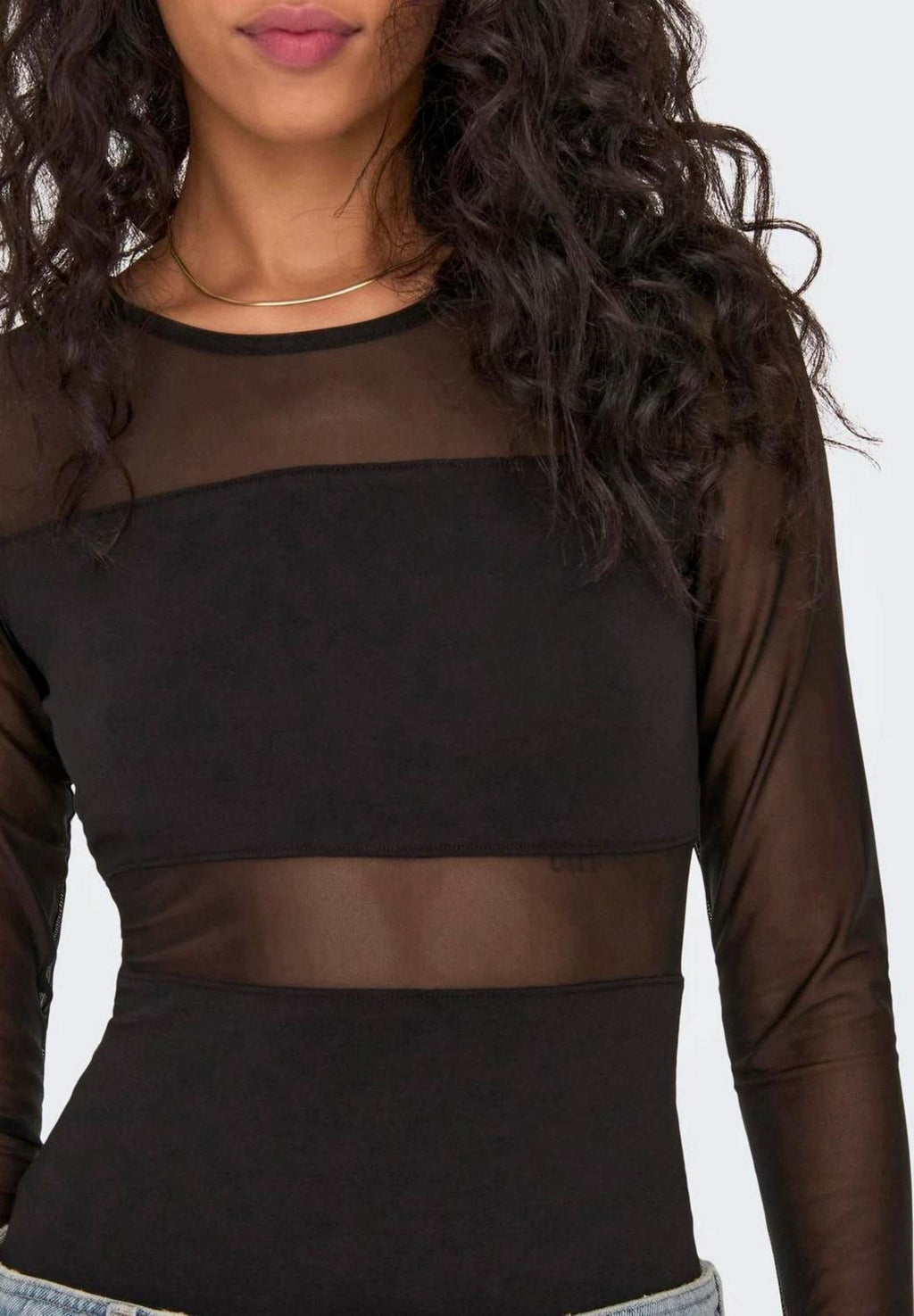 Bodysuit Only ONLESTHER L/S MESH STOCKING JRS NOOS