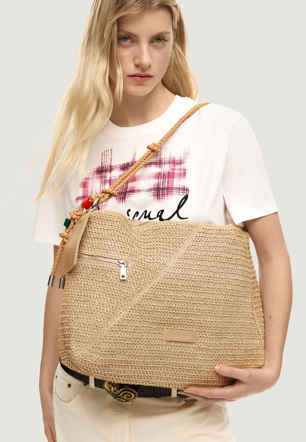 Bag Desigual BAG_HALF LOGO RAFFIA LE