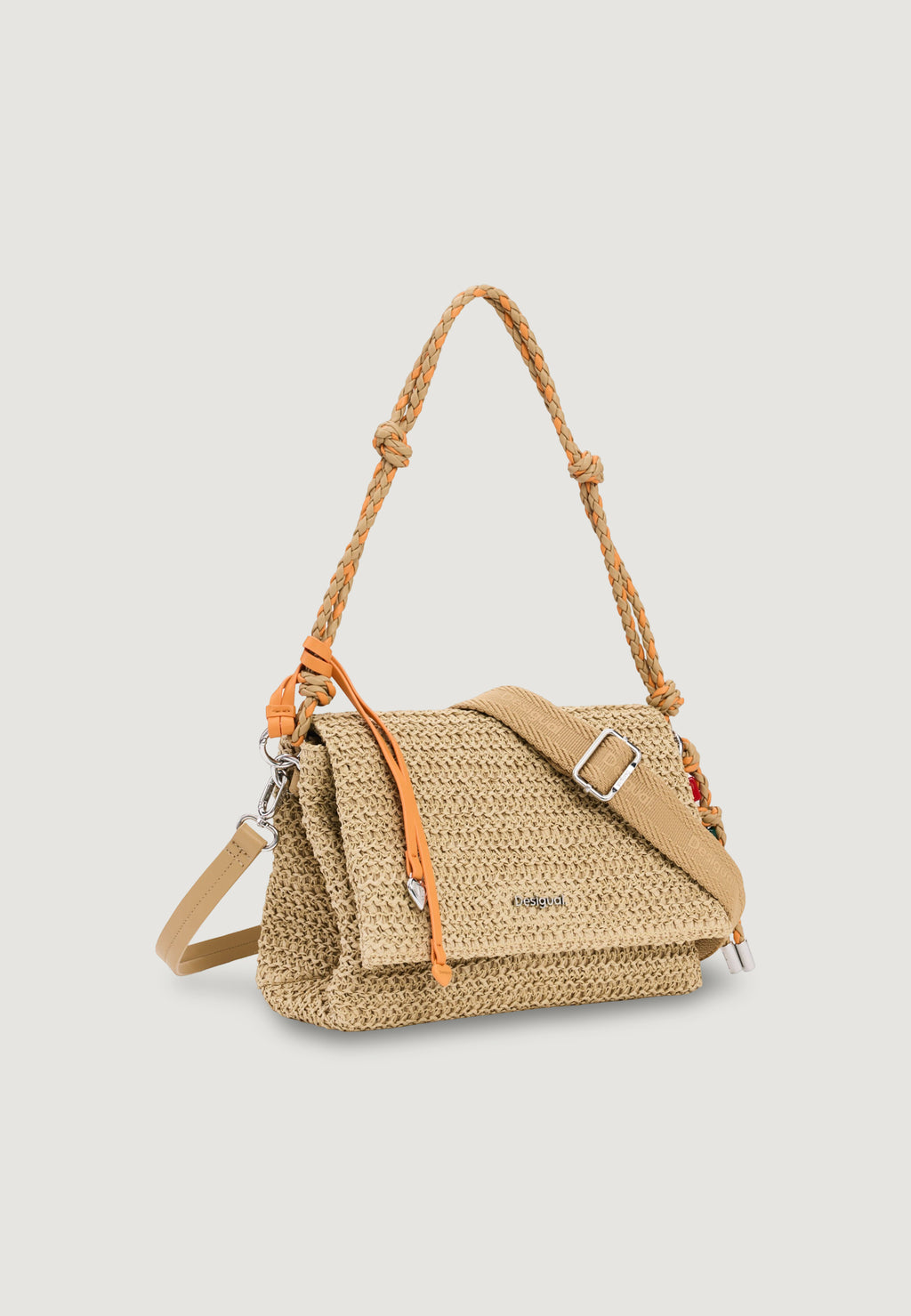 Borsa Desigual BAG_HALF LOGO RAFFIA VE