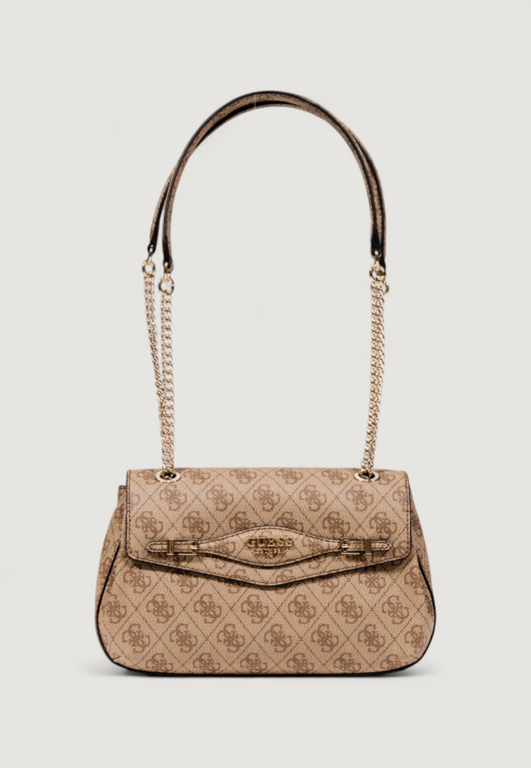 Sac à Épaule GUESS Katya Convertible Xbody - Couleur Latte Logo, 100% Polyuréthane, Neuf Avec Étiquettes