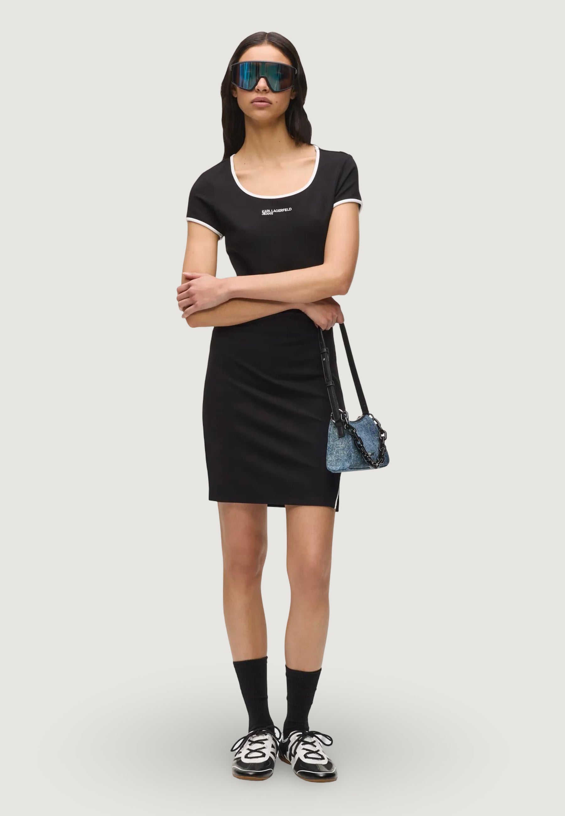 Borsa Karl Lagerfeld Jeans KLJ Denim Chain Sm Shoulderbag