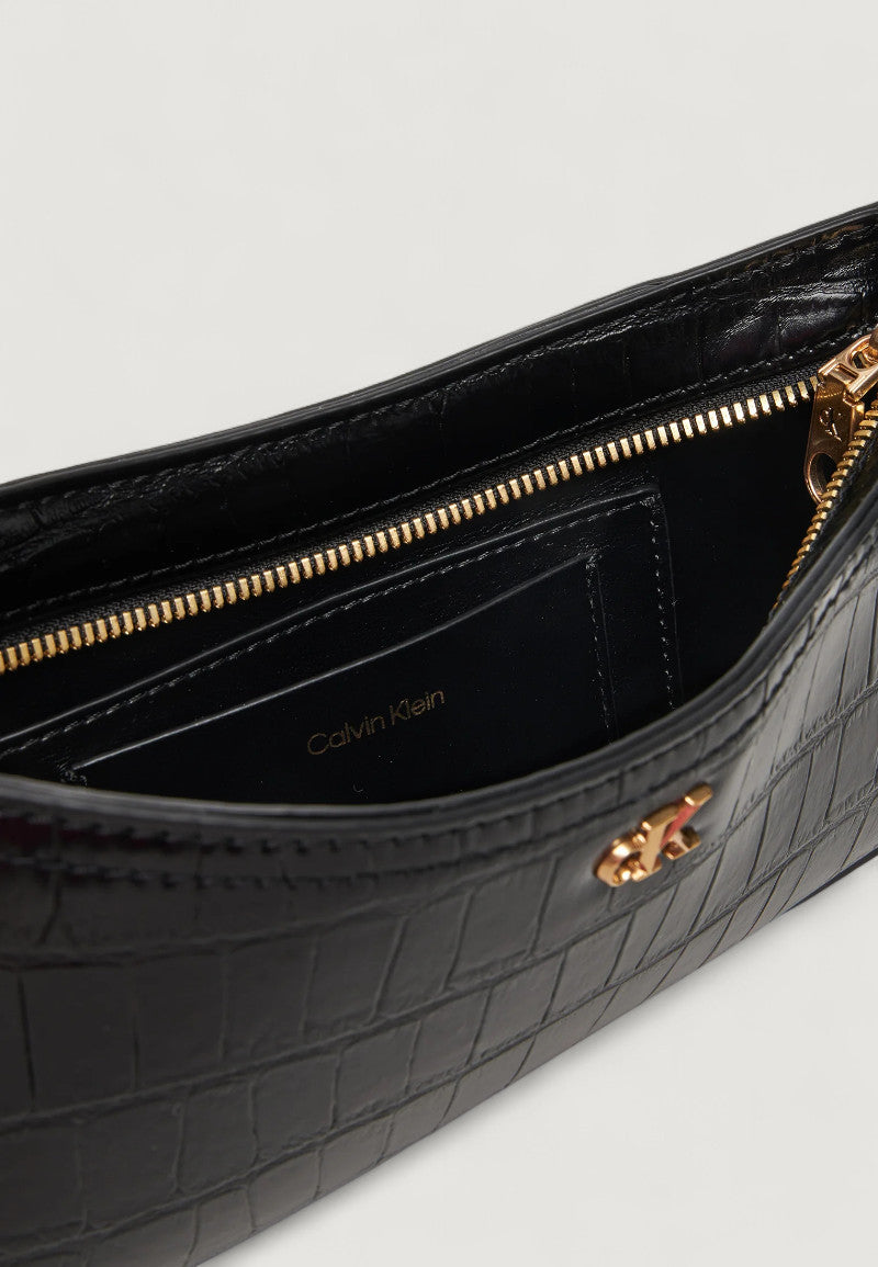 Borsa Calvin Klein CK CROC SMALL SHOULDER BAG
