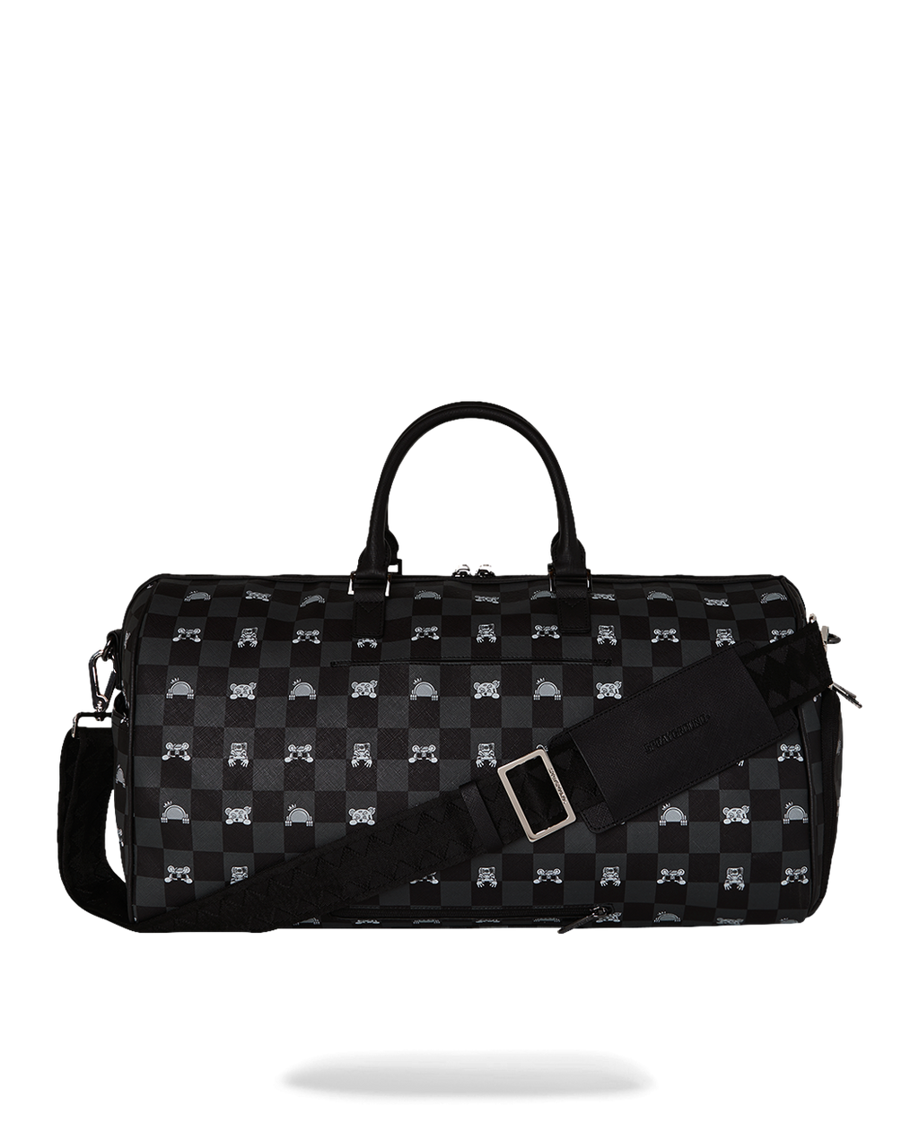 Bag Sprayground GRAY PEEKING CHARACTER CHECK LARGE DUFFLE