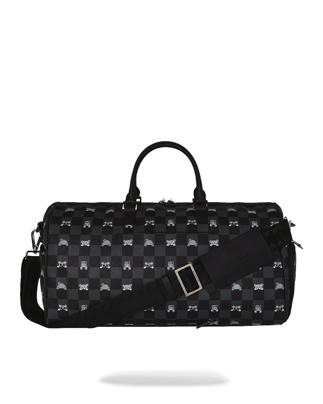 Bag Sprayground GRAY PEEKING CHARACTER CHECK LARGE DUFFLE