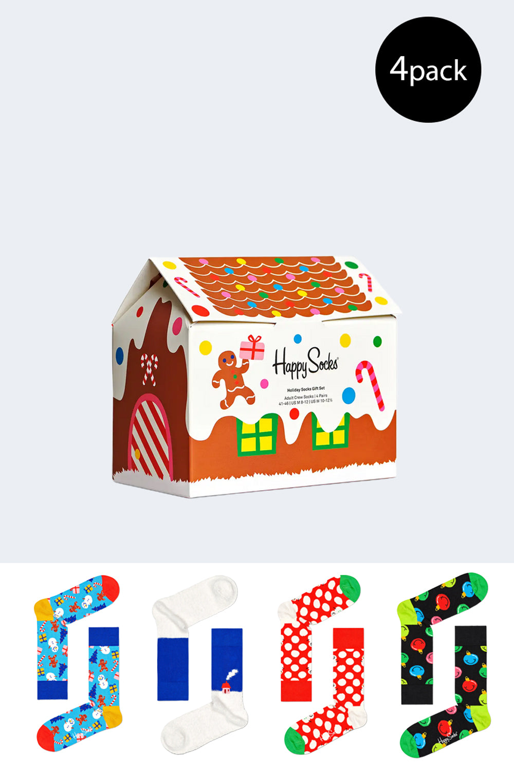 Happy Socks Christmas Cracker Candy Cane Gift Box, Calzini Uomo, Multicolore (Multicolour 730), 41-44 Happy Socks Christmas Cracker Candy Cane Gift Box, Calzini Uomo, Multicolore (Multicolour 730), 41-44