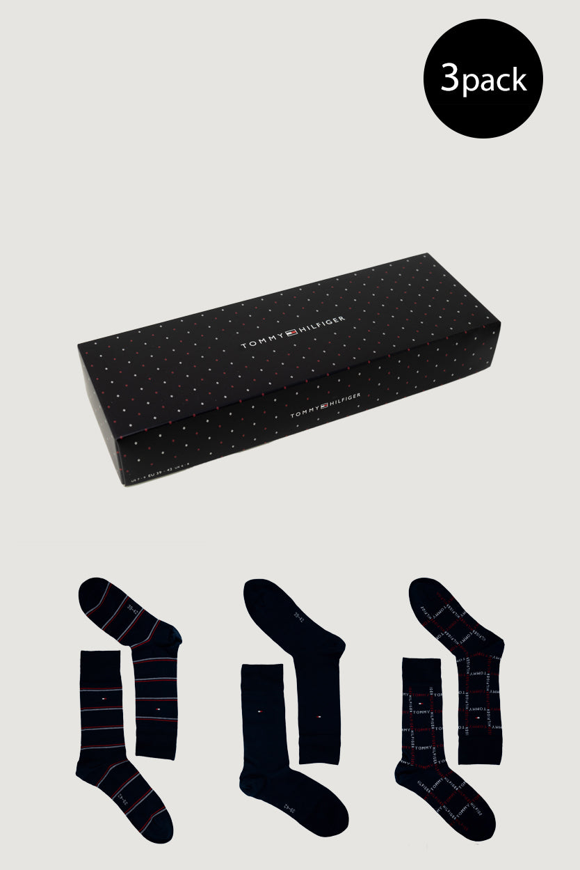 Calzini Lunghi Tommy Hilfiger TH MEN SOCK 3P GIFTBOX GRID STRIPE