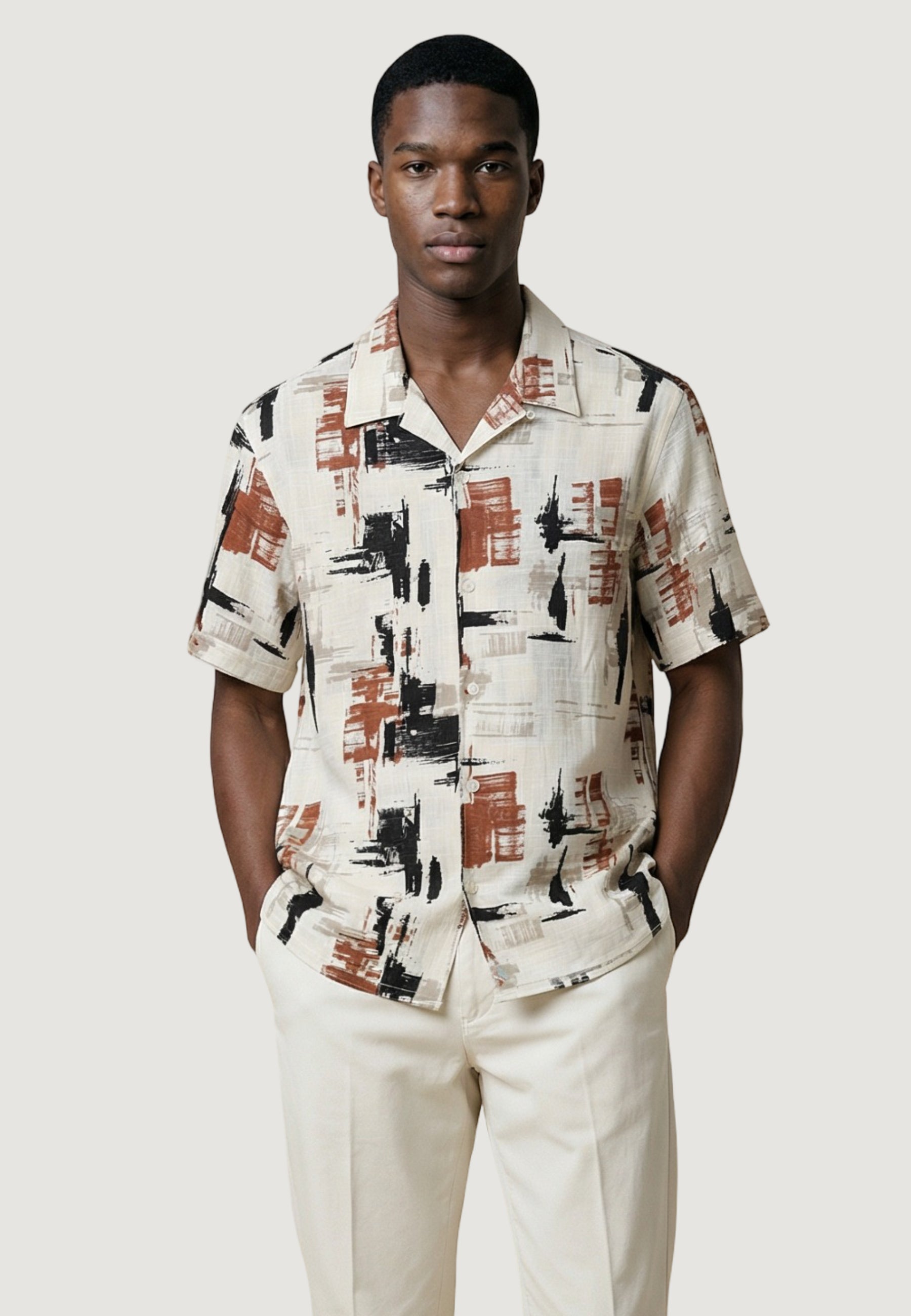 Camicia manica corta Antony Morato HONOLULU RELAXED STRAIGHT FIT WITH  LOGOED METAL BADGE