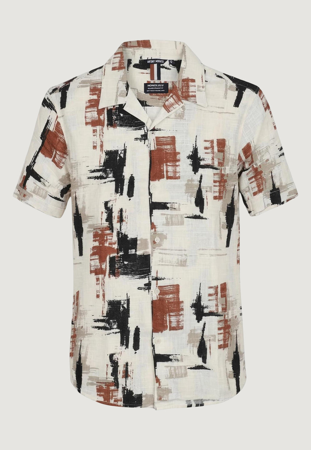 Camicia manica corta Antony Morato HONOLULU RELAXED STRAIGHT FIT WITH  LOGOED METAL BADGE