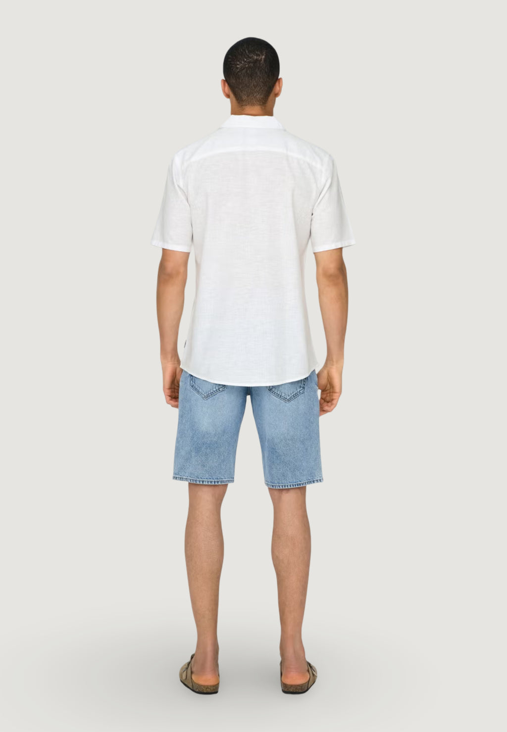 Short sleeve shirt Only & Sons ONSCAIDEN SS SOLID RESORT LINEN NOOS