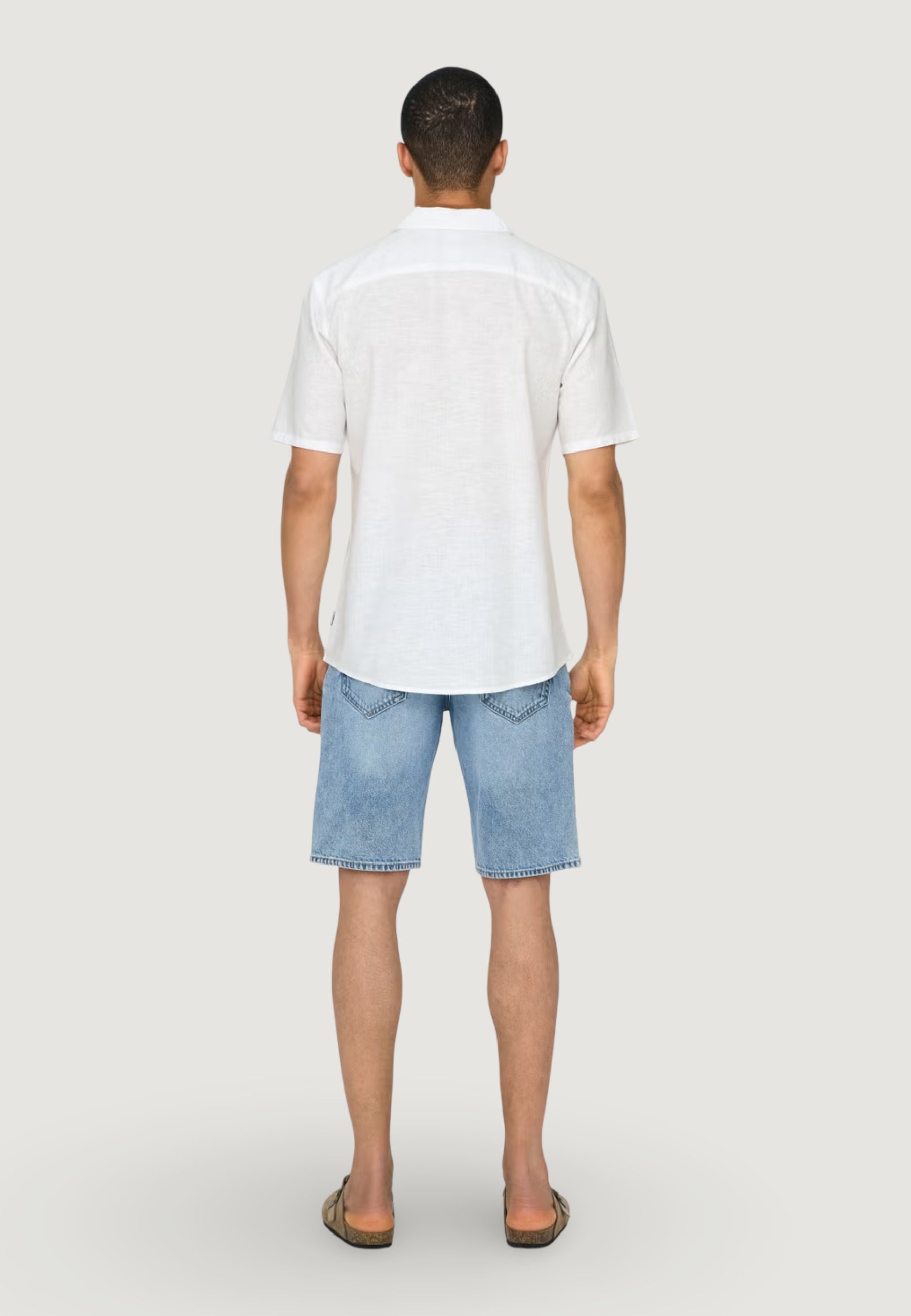 Short sleeve shirt Only & Sons ONSCAIDEN SS SOLID RESORT LINEN NOOS