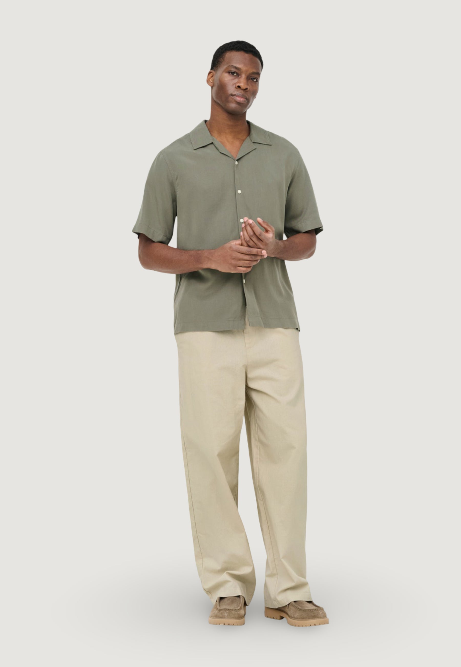 Short sleeve shirt Only & Sons Onsperu Ss Reg Tencel Shirt Noos