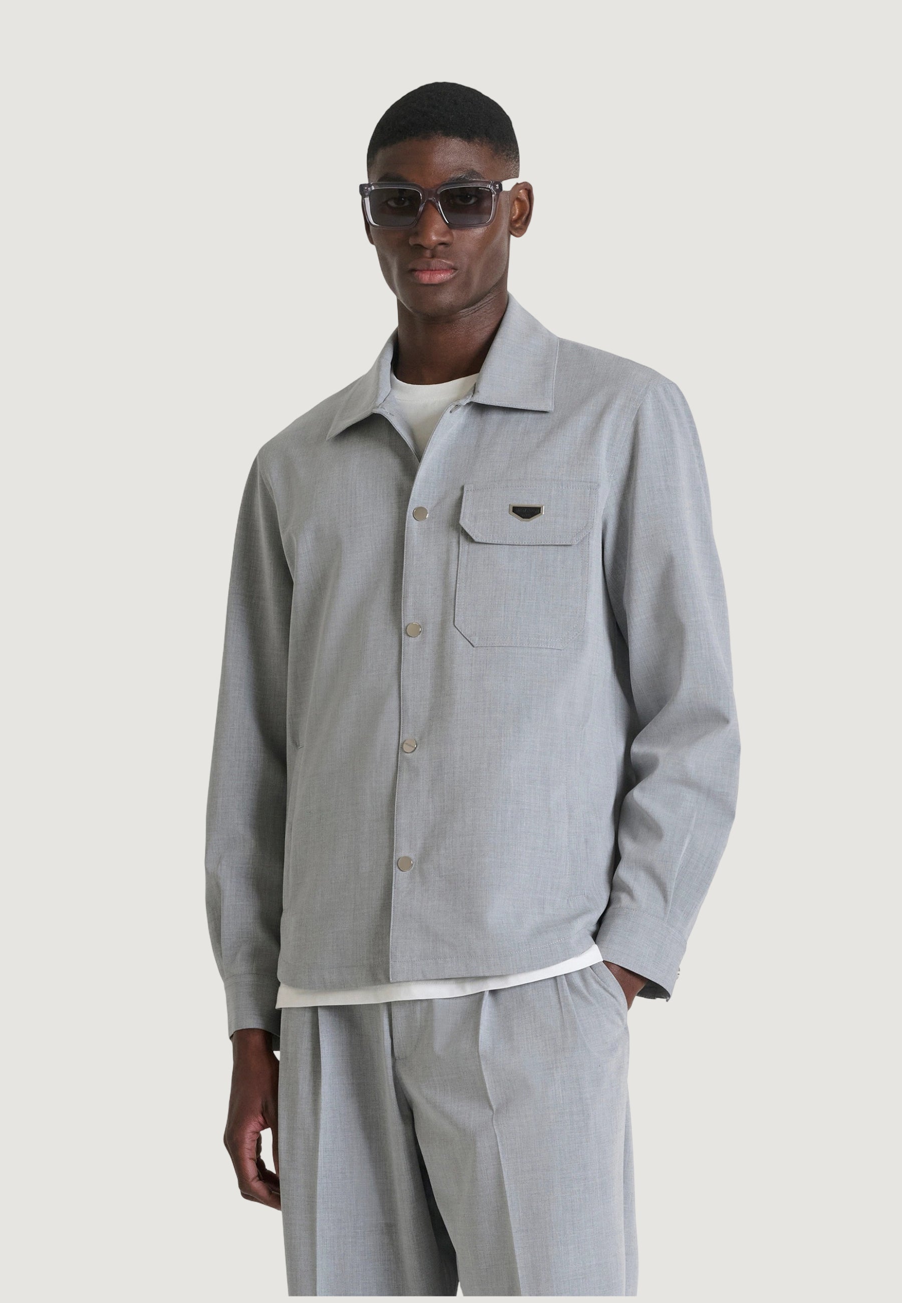 Long sleeve shirt Antony Morato TIRANA REGULAR FIT WITH LOGOED METAL BADGE