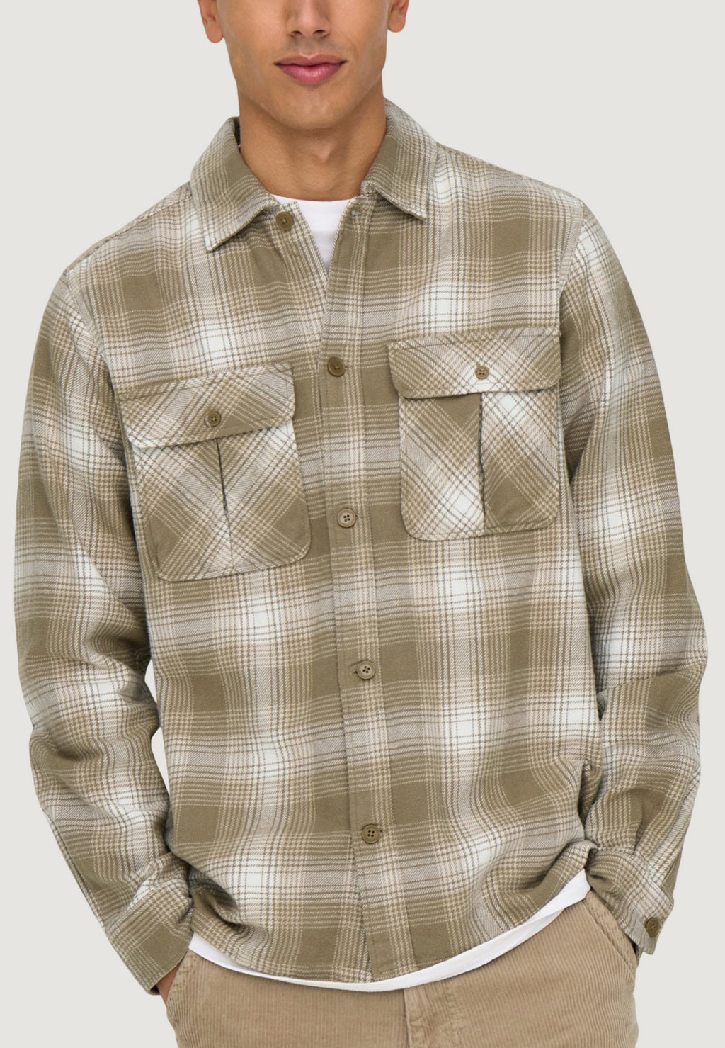 Long sleeve shirt Only & Sons ONSCEDRIC LIFE CHECK OVERSHIRT NOOS
