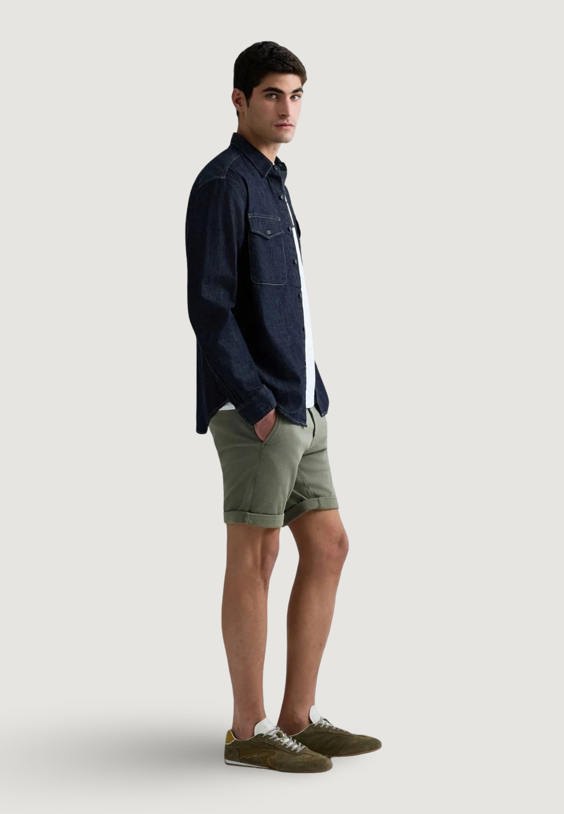 Long sleeve shirt Replay 6.5 OZ DEEP BLUE DENIM