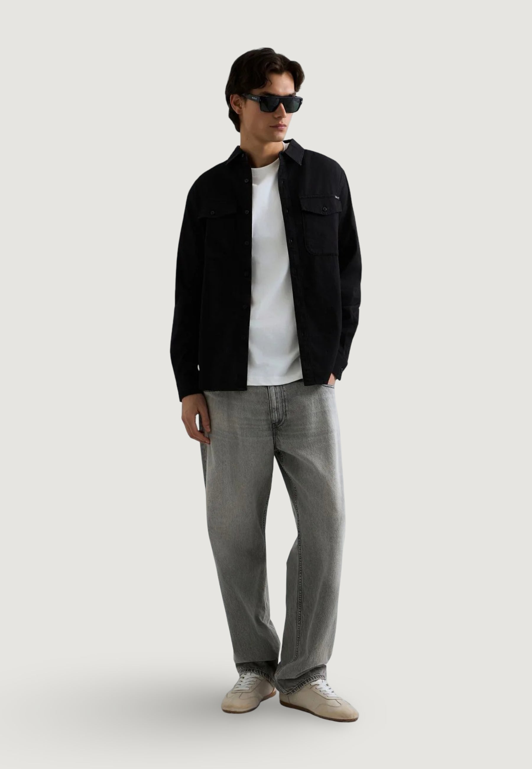 Long sleeve shirt Replay 6.5 OZ BLACK DENIM