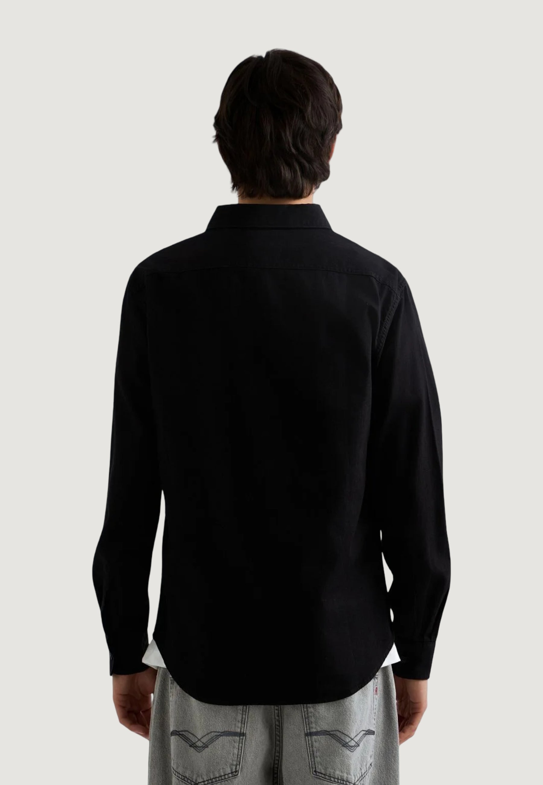 Long sleeve shirt Replay 6.5 OZ BLACK DENIM