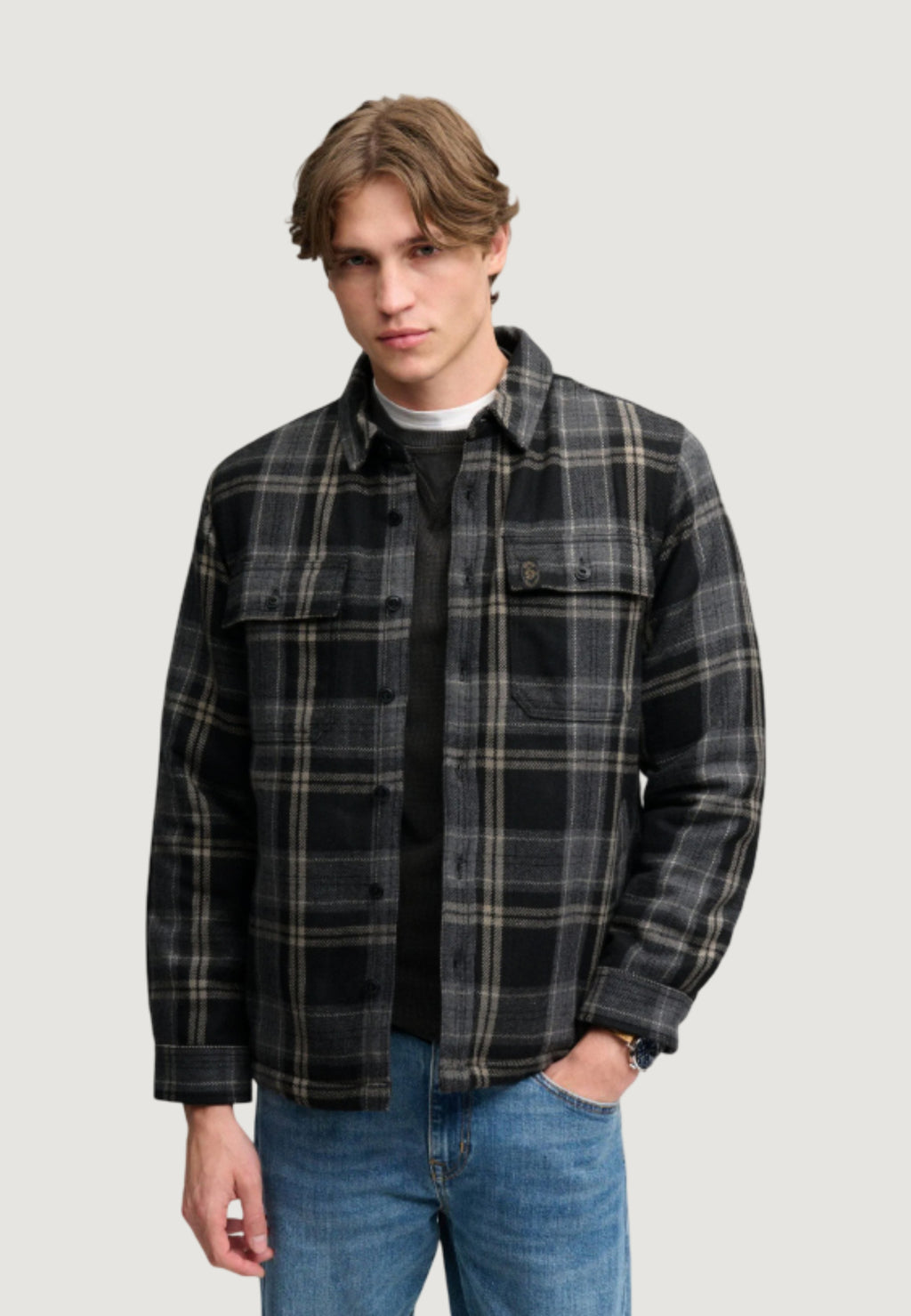 Long sleeve shirt Superdry BORG LINED MILLER OVERSHIRT