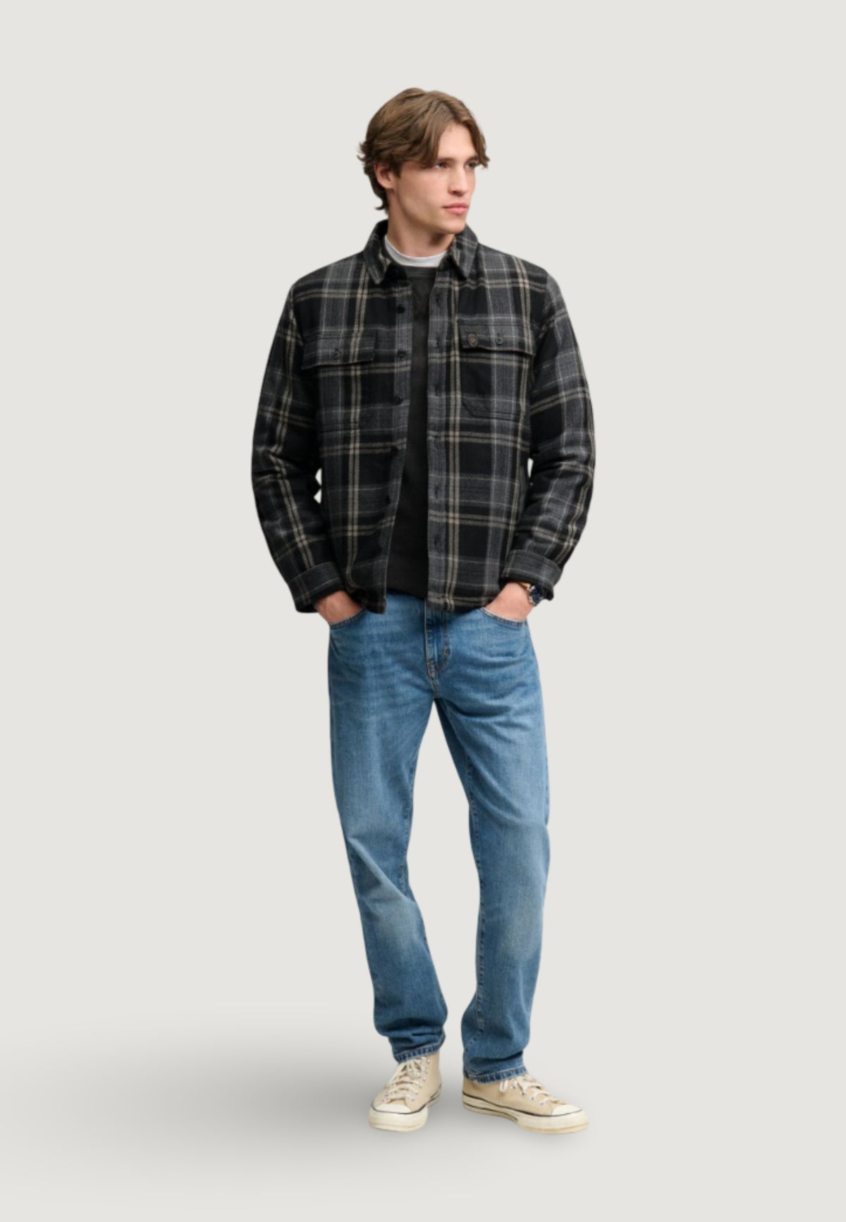 Long sleeve shirt Superdry BORG LINED MILLER OVERSHIRT