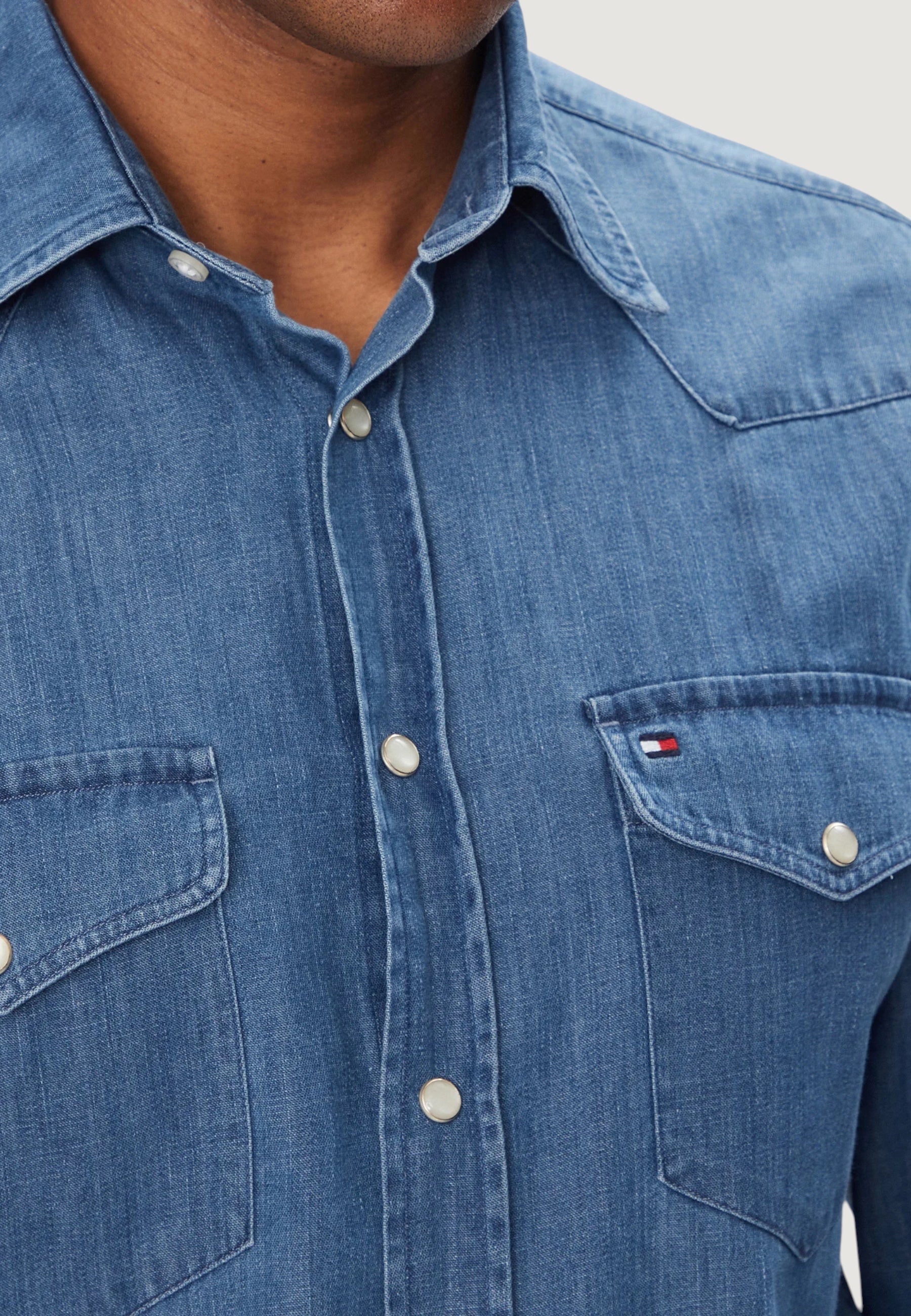 Camicia manica lunga Tommy Hilfiger LIGHTWEIGHT DENIM WE