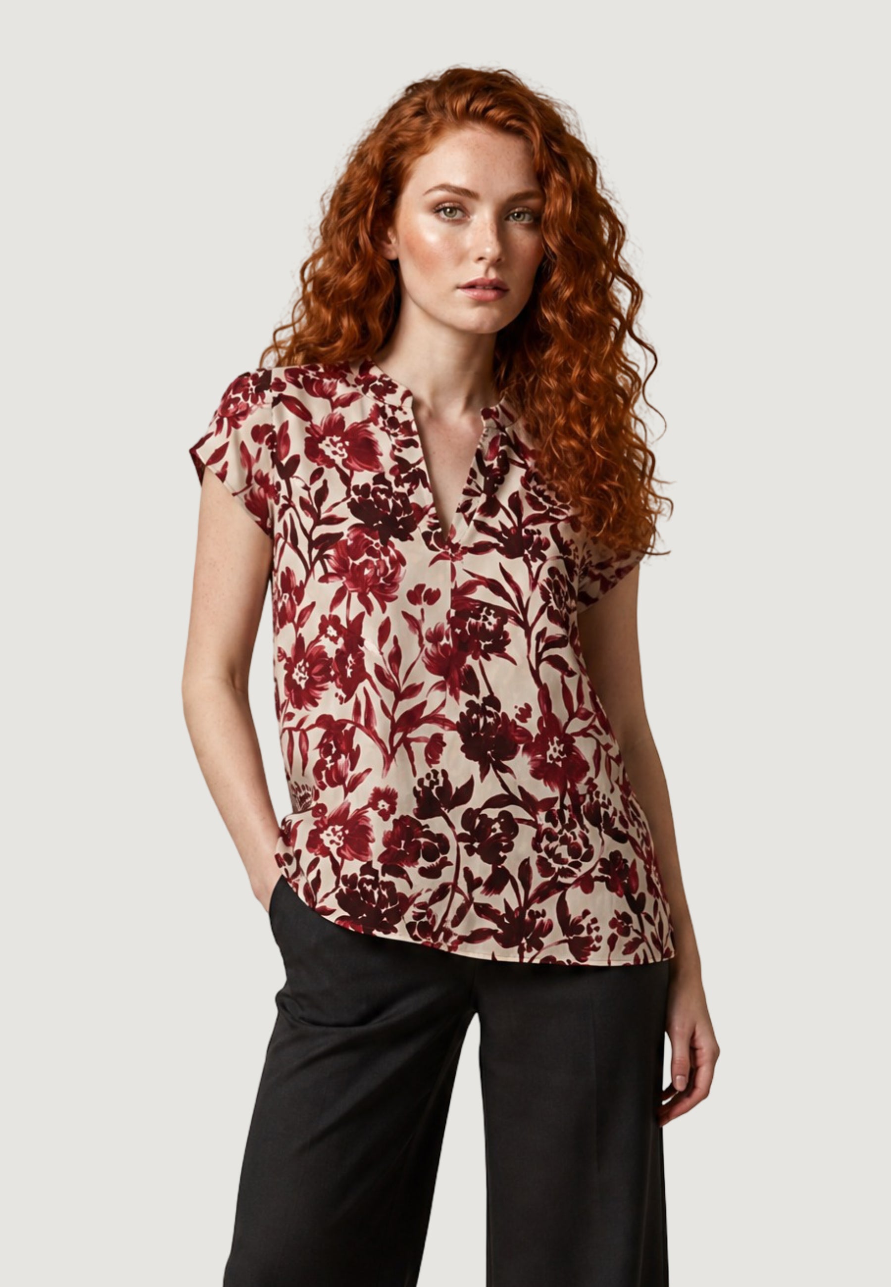 Camicia manica corta I am Blusa Viscosa Floreale