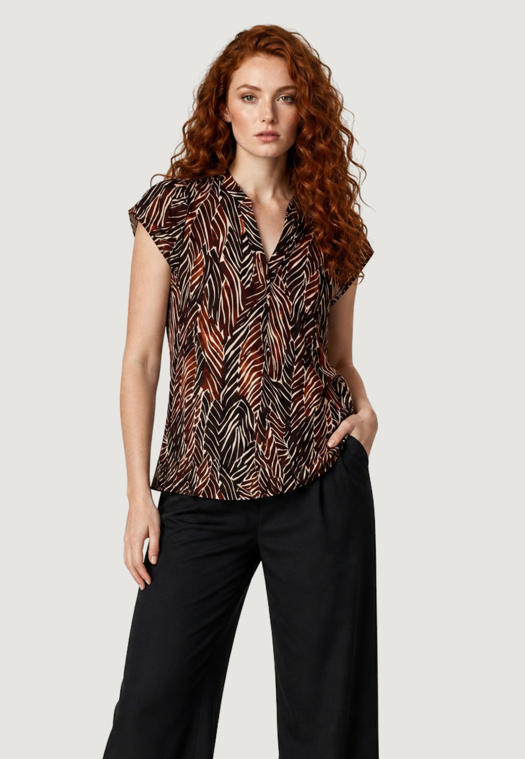 Camicia manica corta I am Blusa Viscosa Floreale