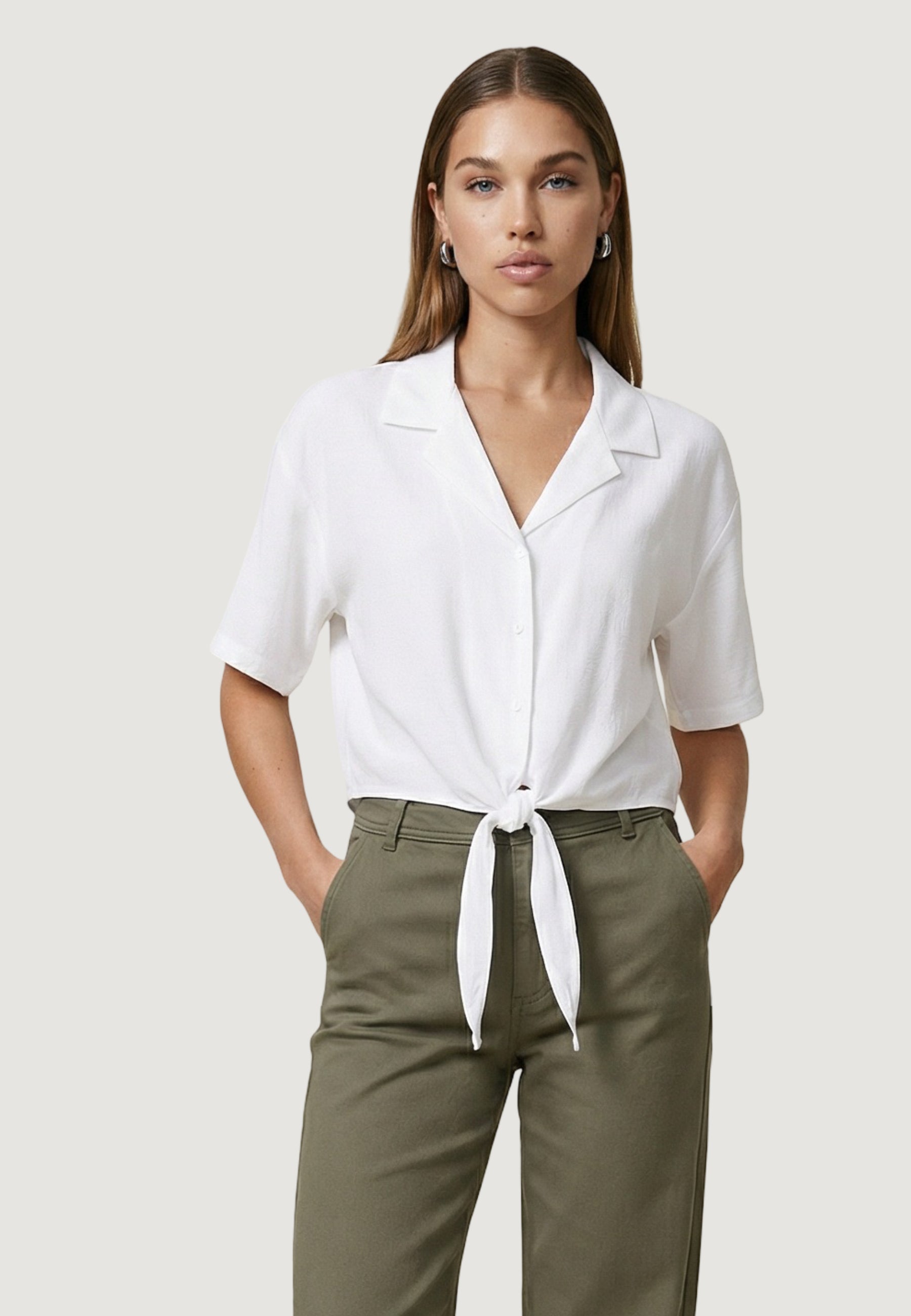 Camicia manica corta Jacqueline de Yong Jdycaya Linen S/S Knot Shirt Wvn Dia