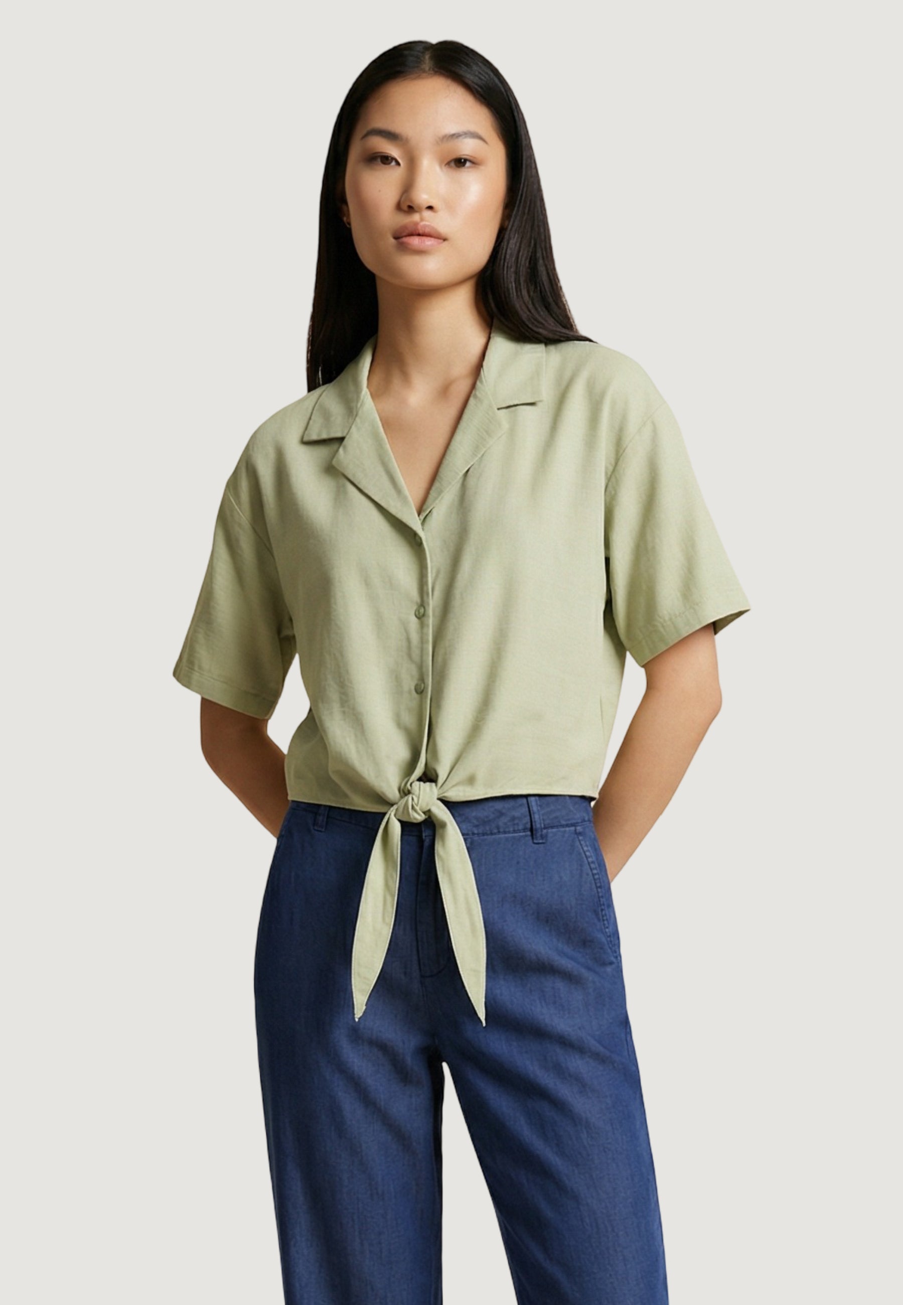 Camicia manica corta Jacqueline de Yong Jdycaya Linen S/S Knot Shirt Wvn Dia