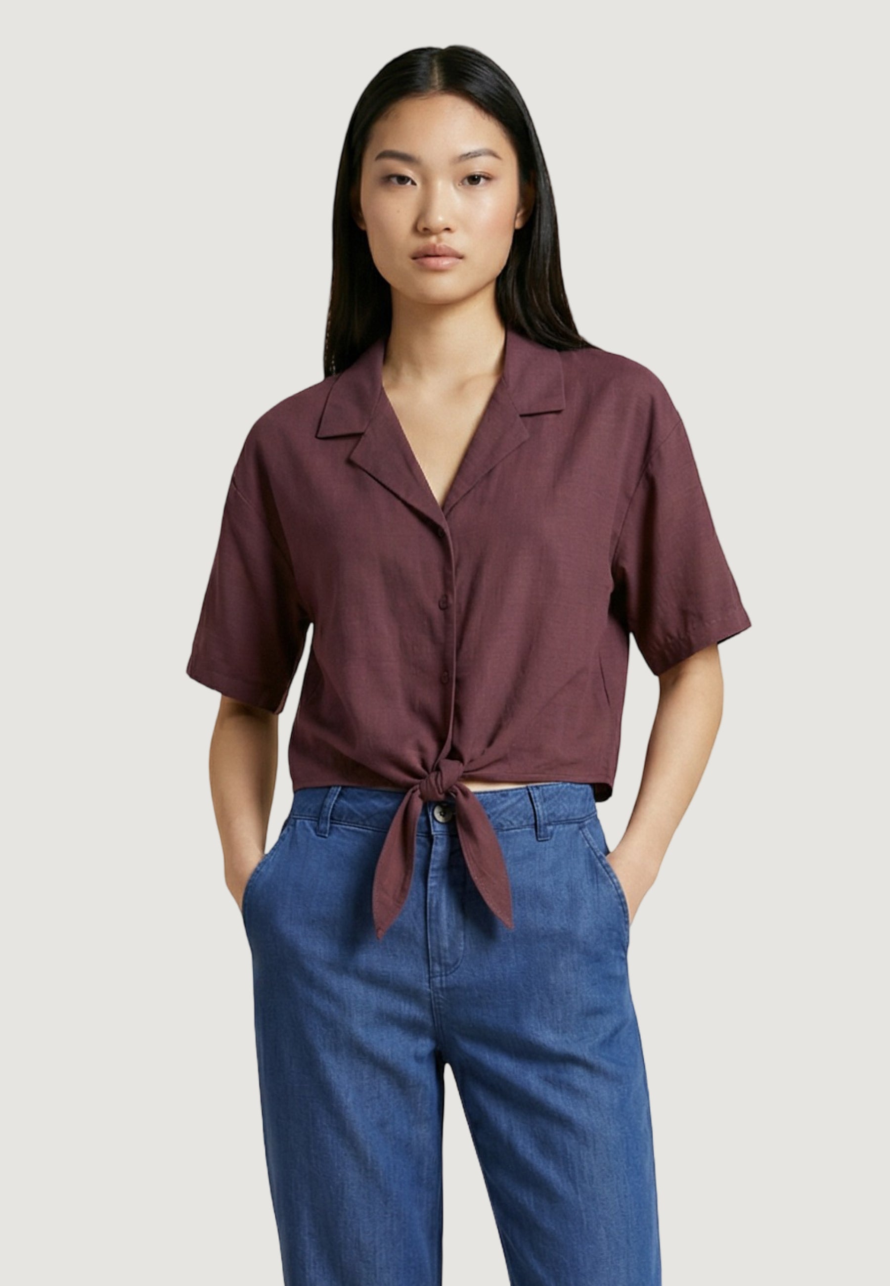 Camicia manica corta Jacqueline de Yong Jdycaya Linen S/S Knot Shirt Wvn Dia