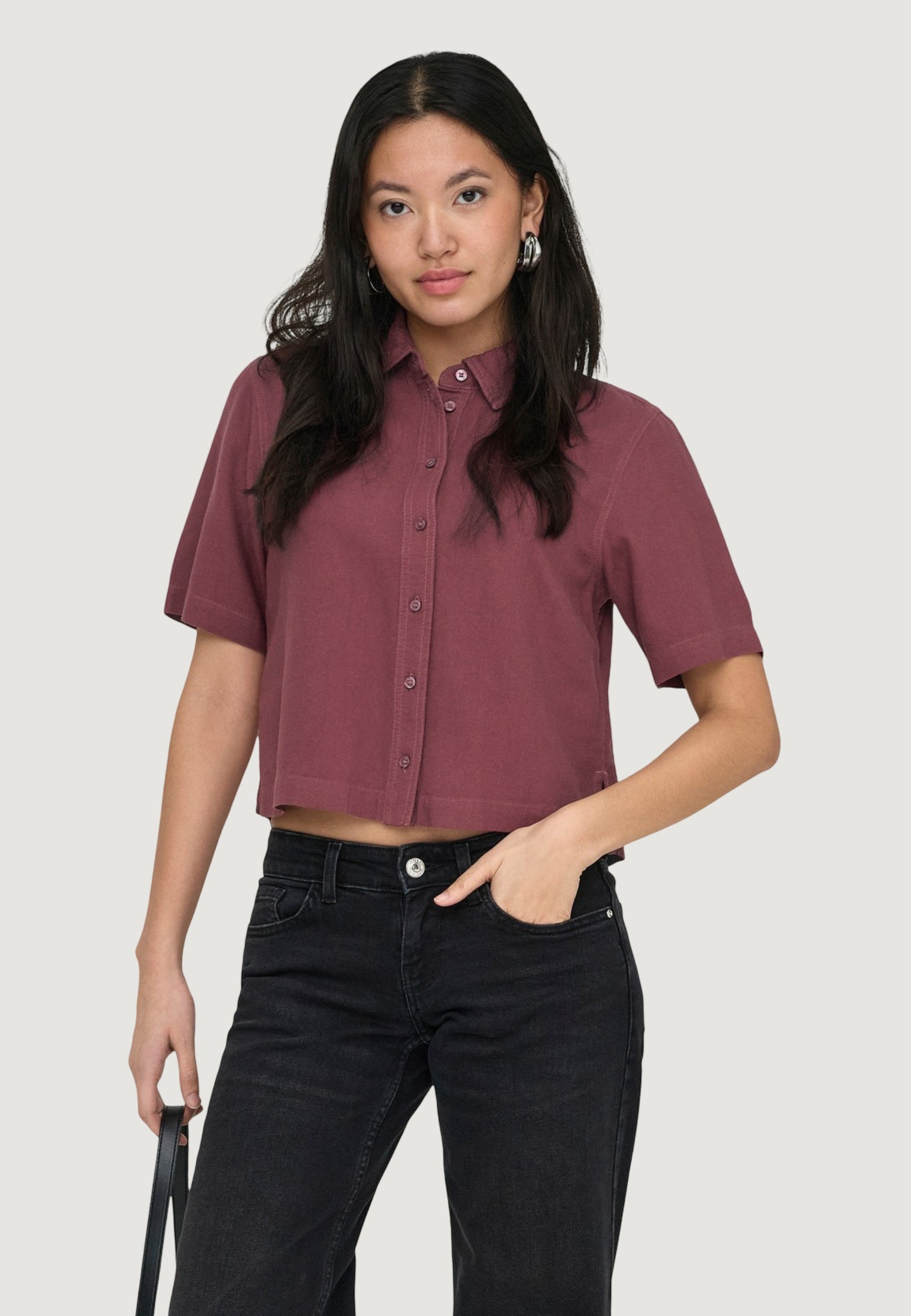 Camicia manica corta Only Onlgoa S/S Linen Bl Shirt Cc Pnt