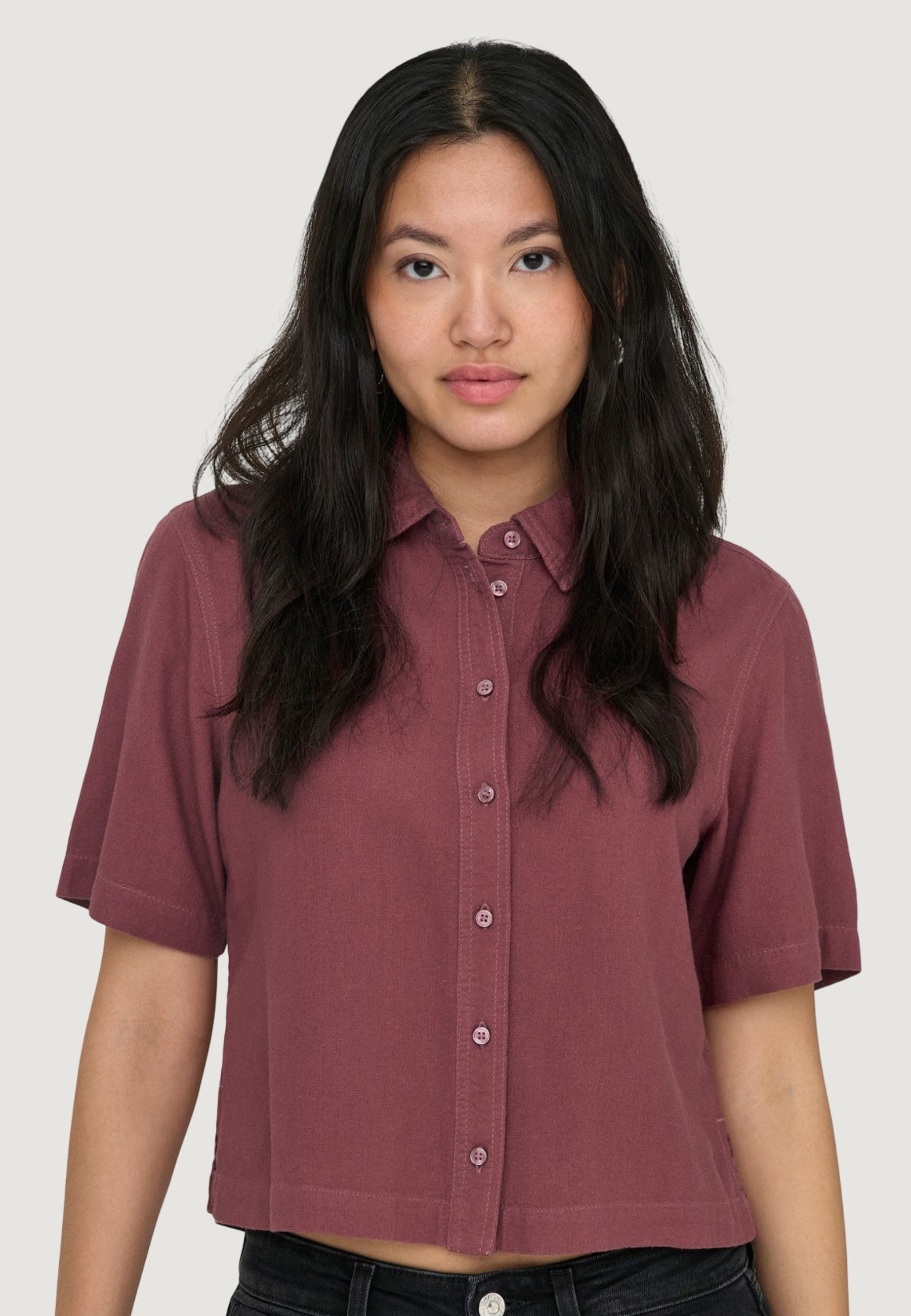 Camicia manica corta Only Onlgoa S/S Linen Bl Shirt Cc Pnt