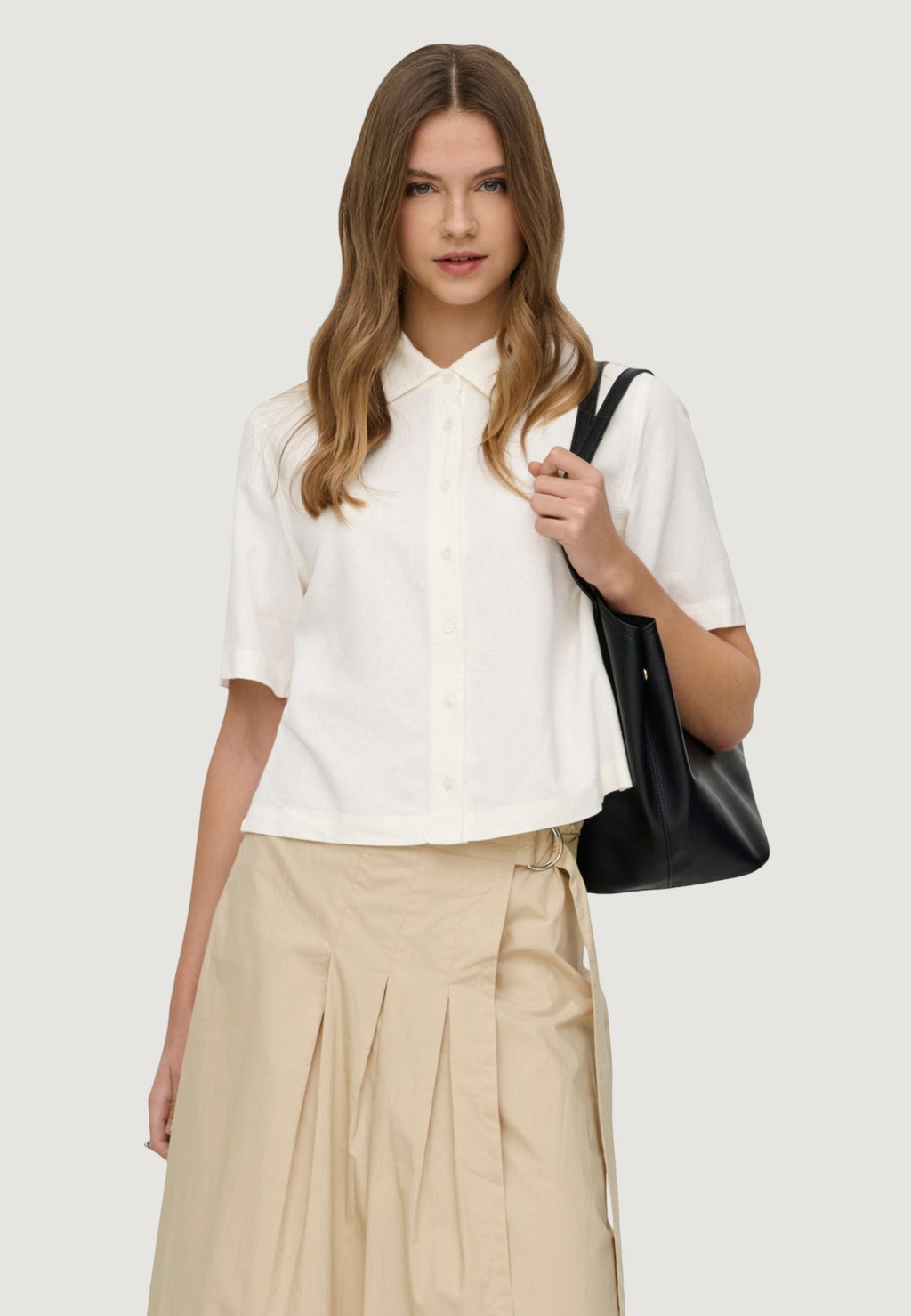 Camicia manica corta Only Onlgoa S/S Linen Bl Shirt Cc Pnt