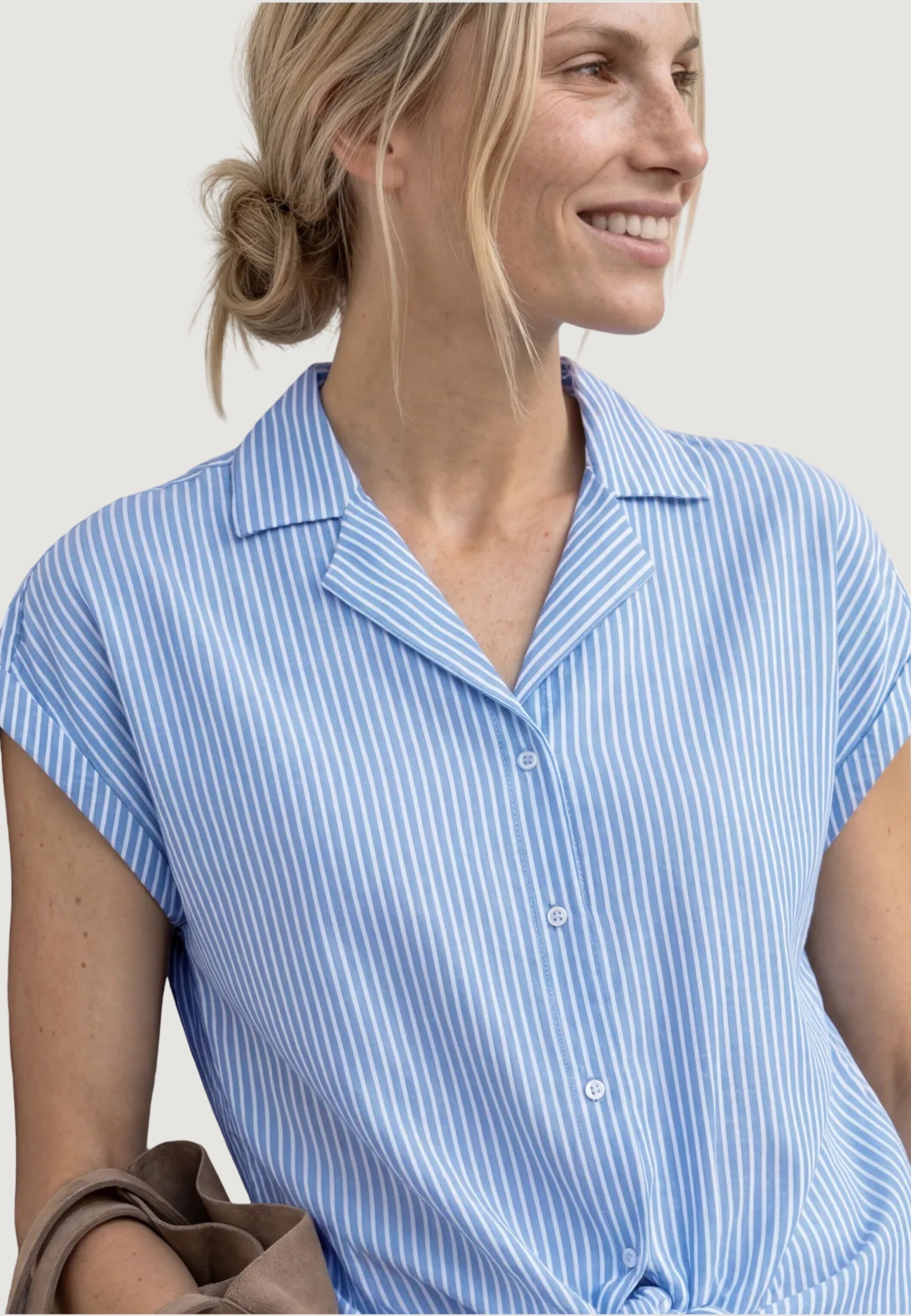 Camicia manica corta Street One Striped Buttoned blouse w bowling
