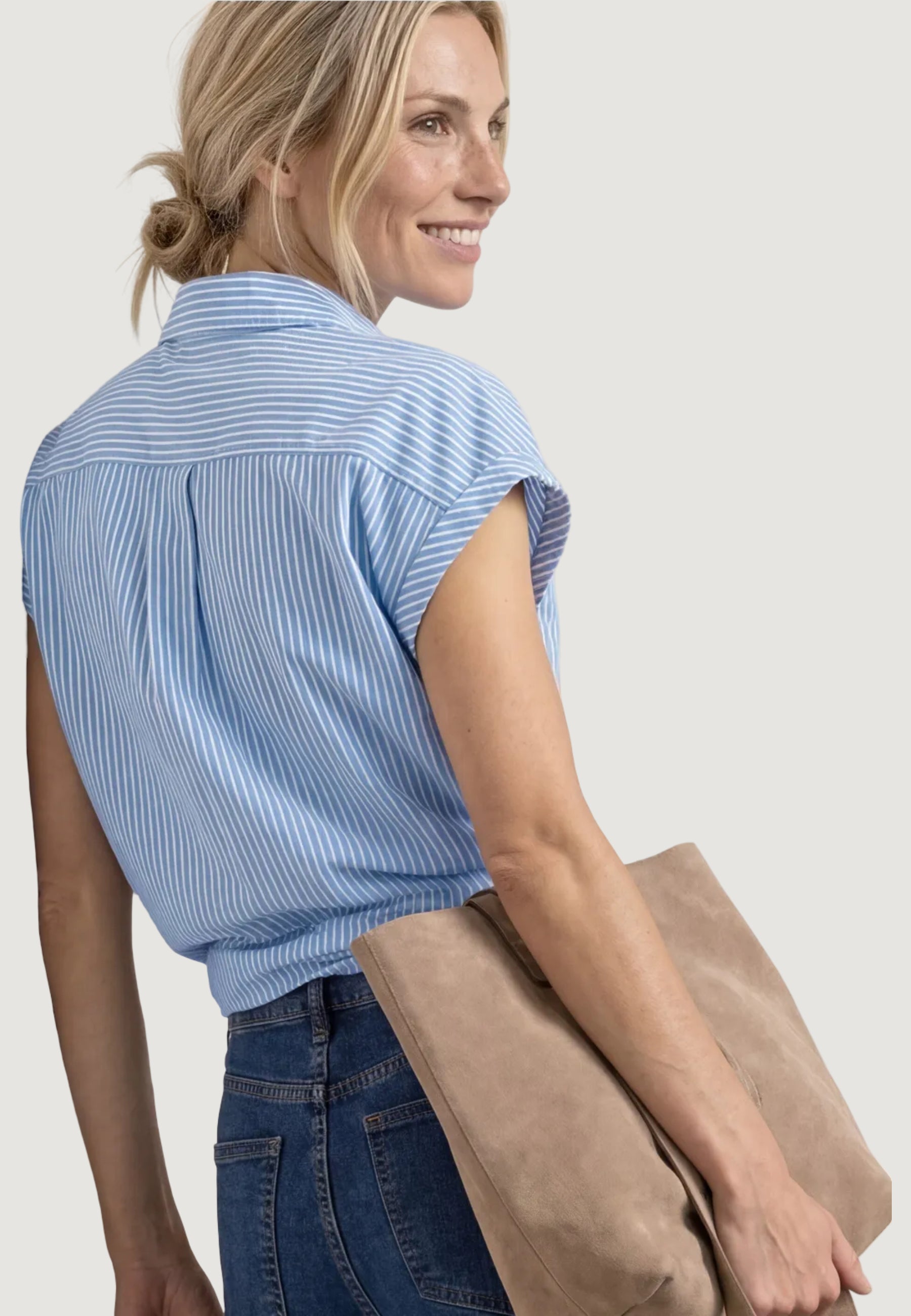 Camicia manica corta Street One Striped Buttoned blouse w bowling