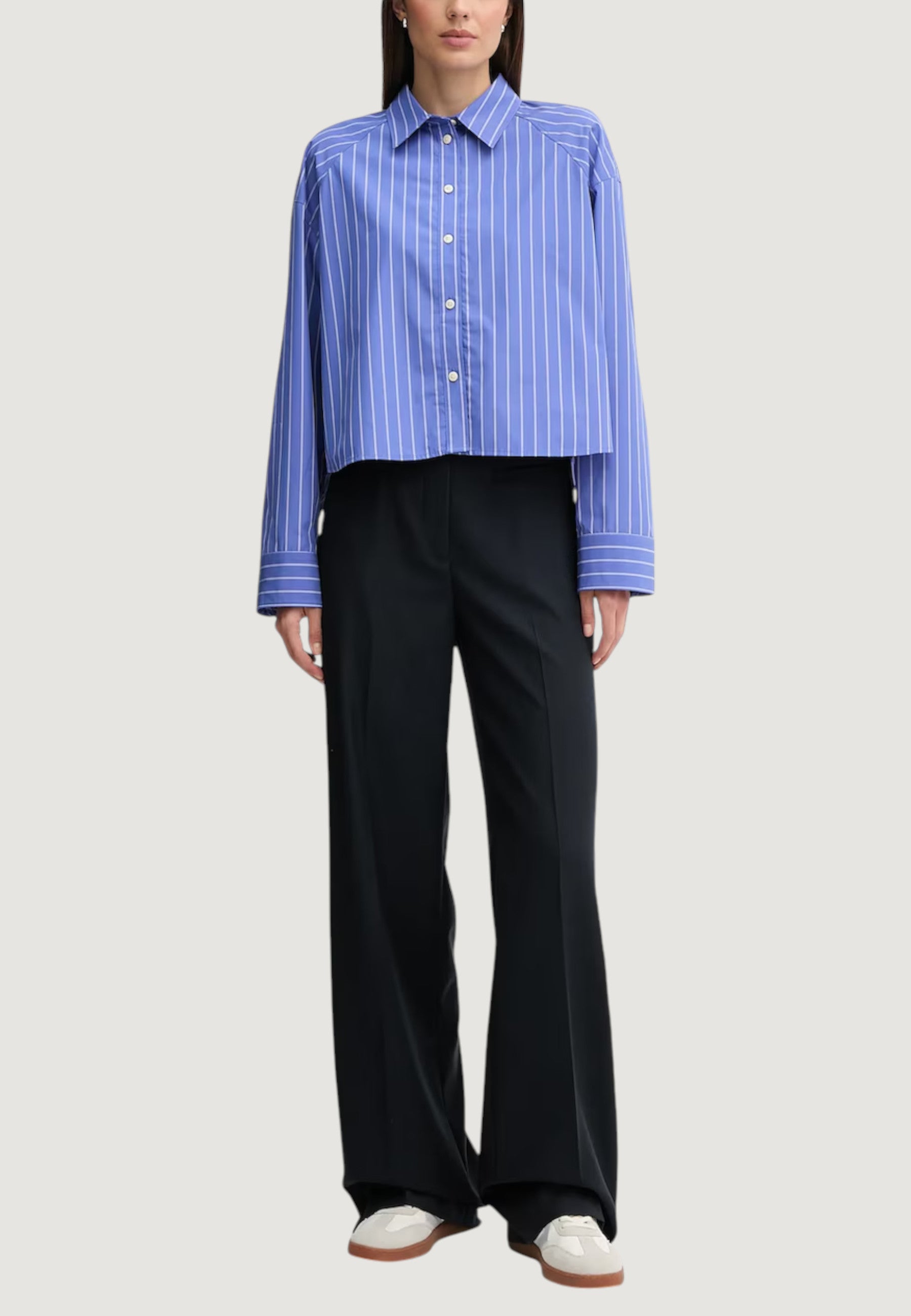 Camicia manica lunga Calvin Klein Jeans YD STRIPE BOXY CROPP