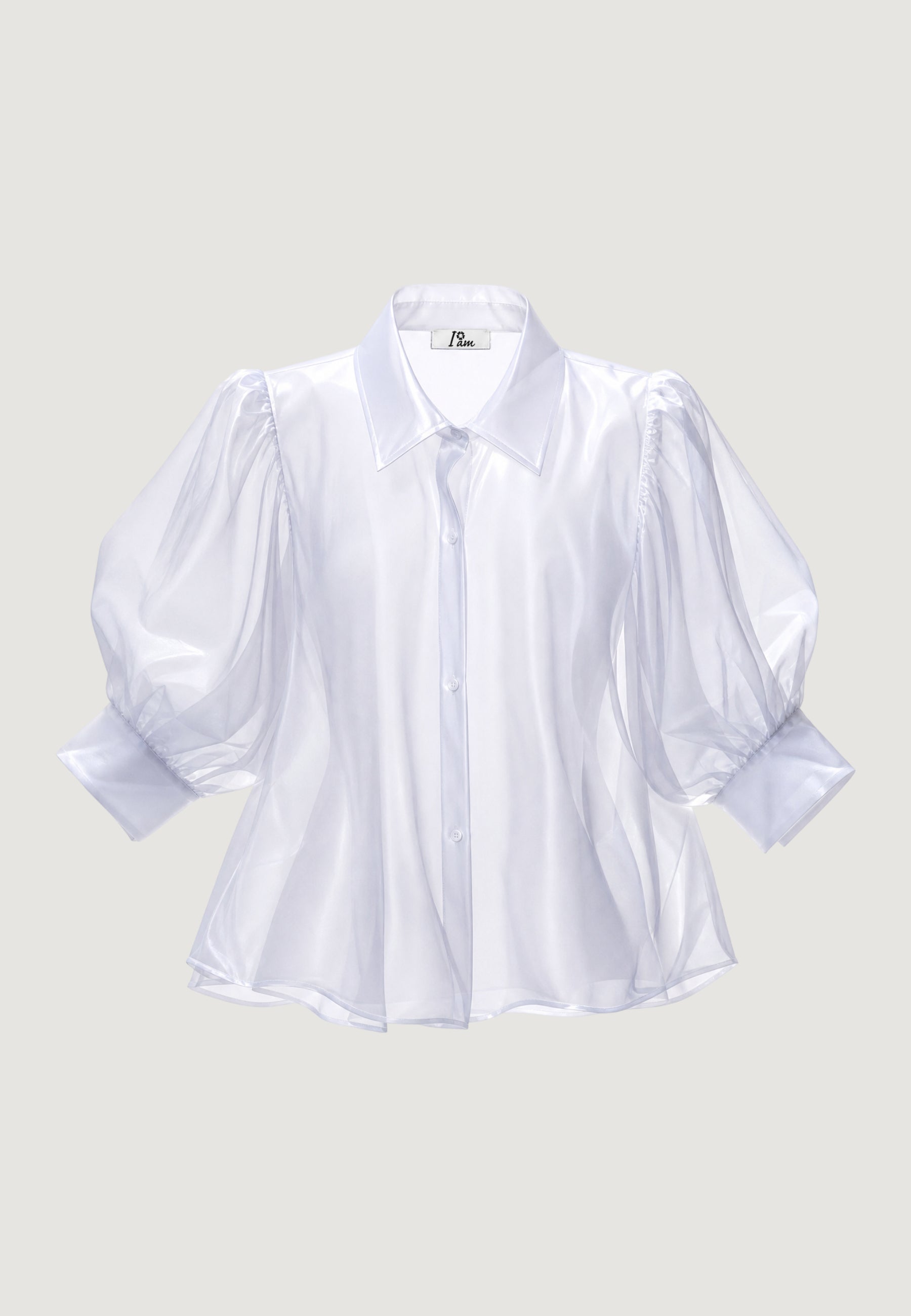 Camicia manica lunga I am Camicia Cotone Maniche Balloon