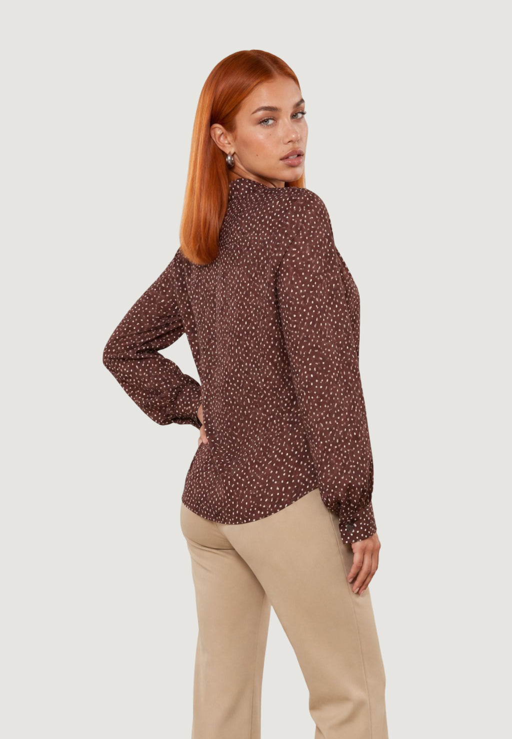 Camicia manica lunga I am Blusa Pois Fiocco