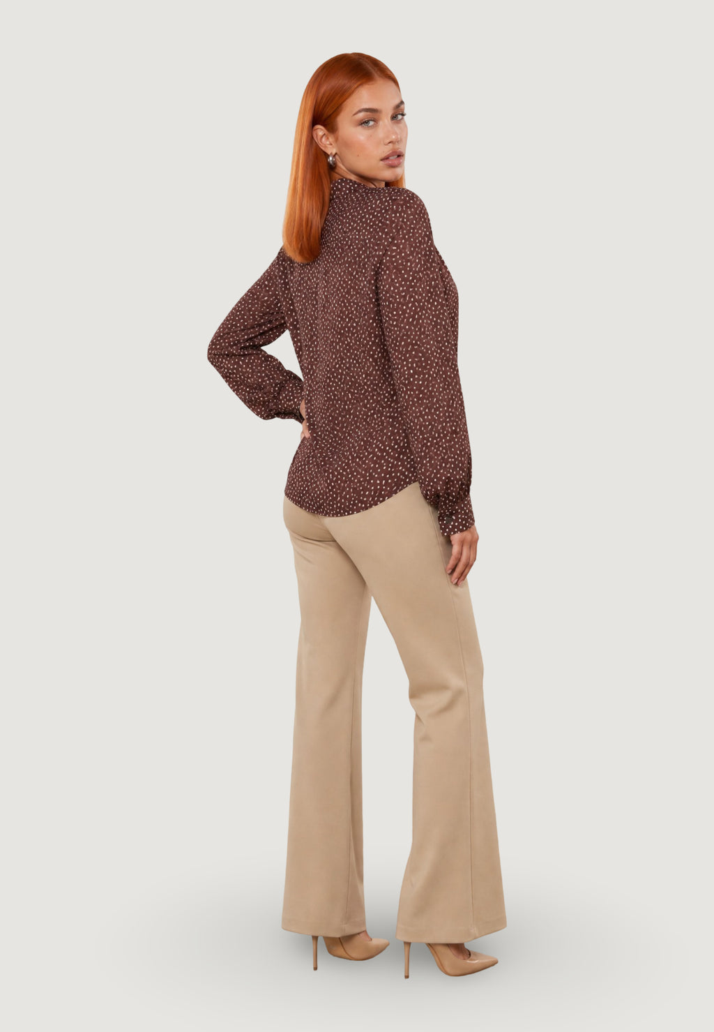 Camicia manica lunga I am Blusa Pois Fiocco