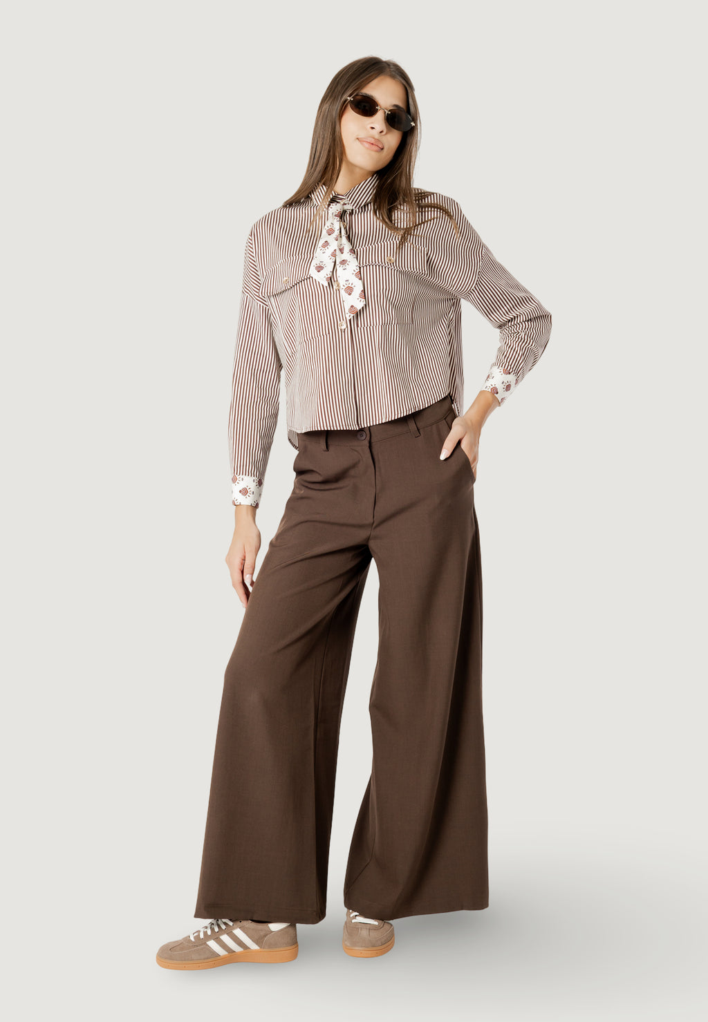 Camicia manica lunga I am alessia dual print crop shirt