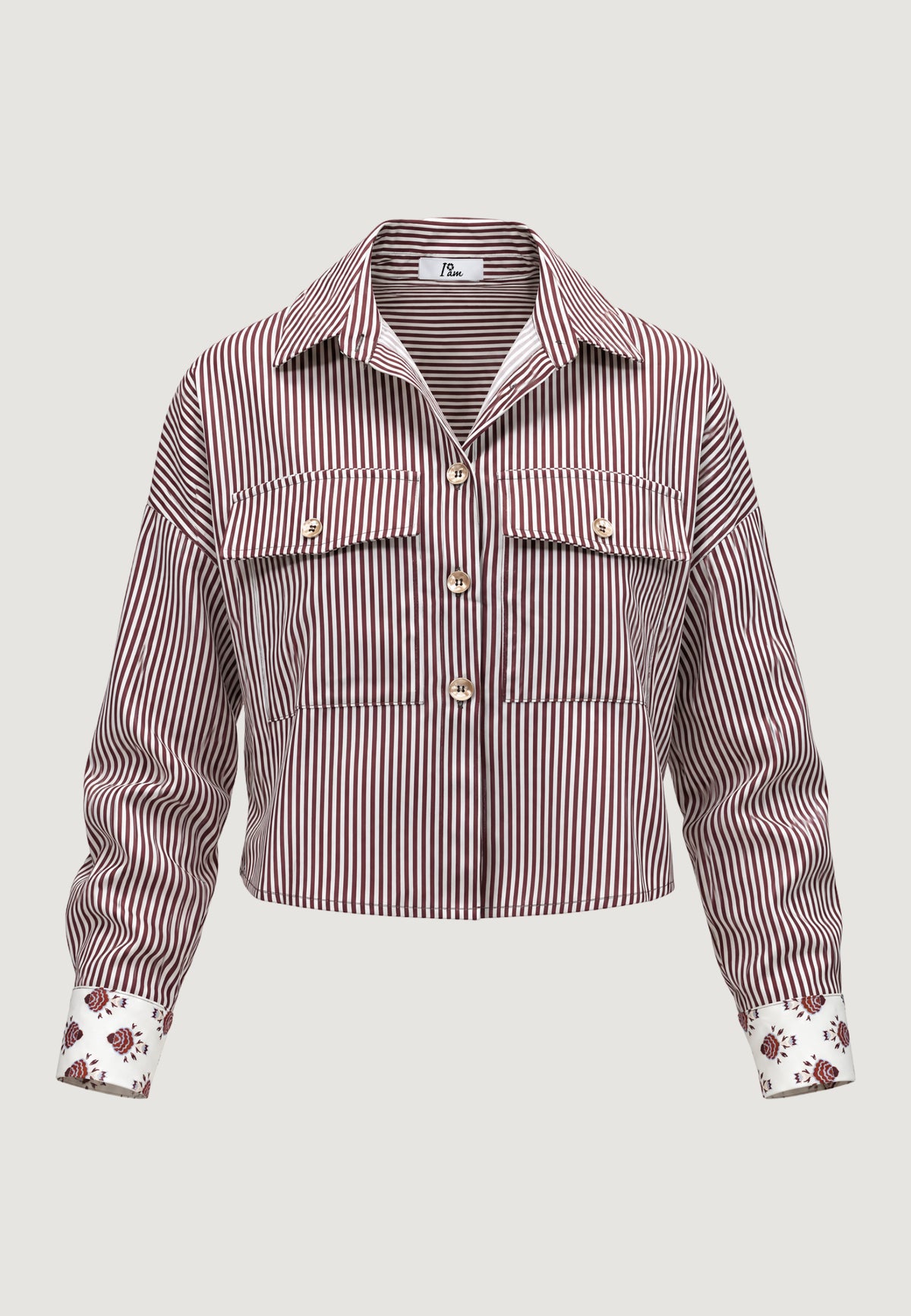 Camicia manica lunga I am alessia dual print crop shirt
