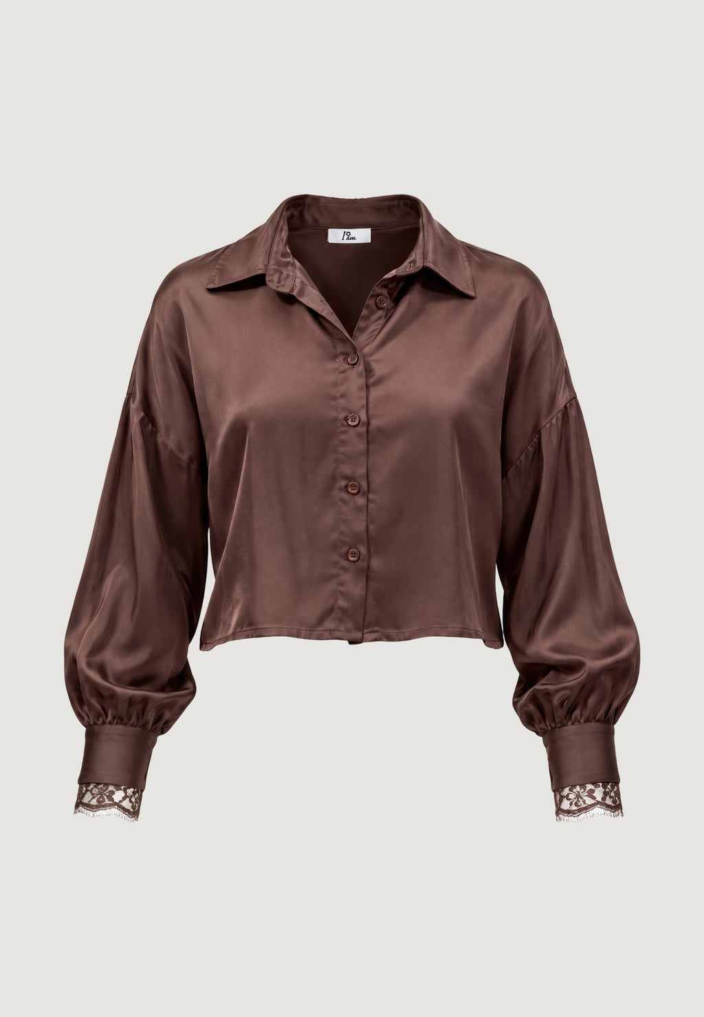 Camicia manica lunga I am elisa lace cuff viscose satin shirt