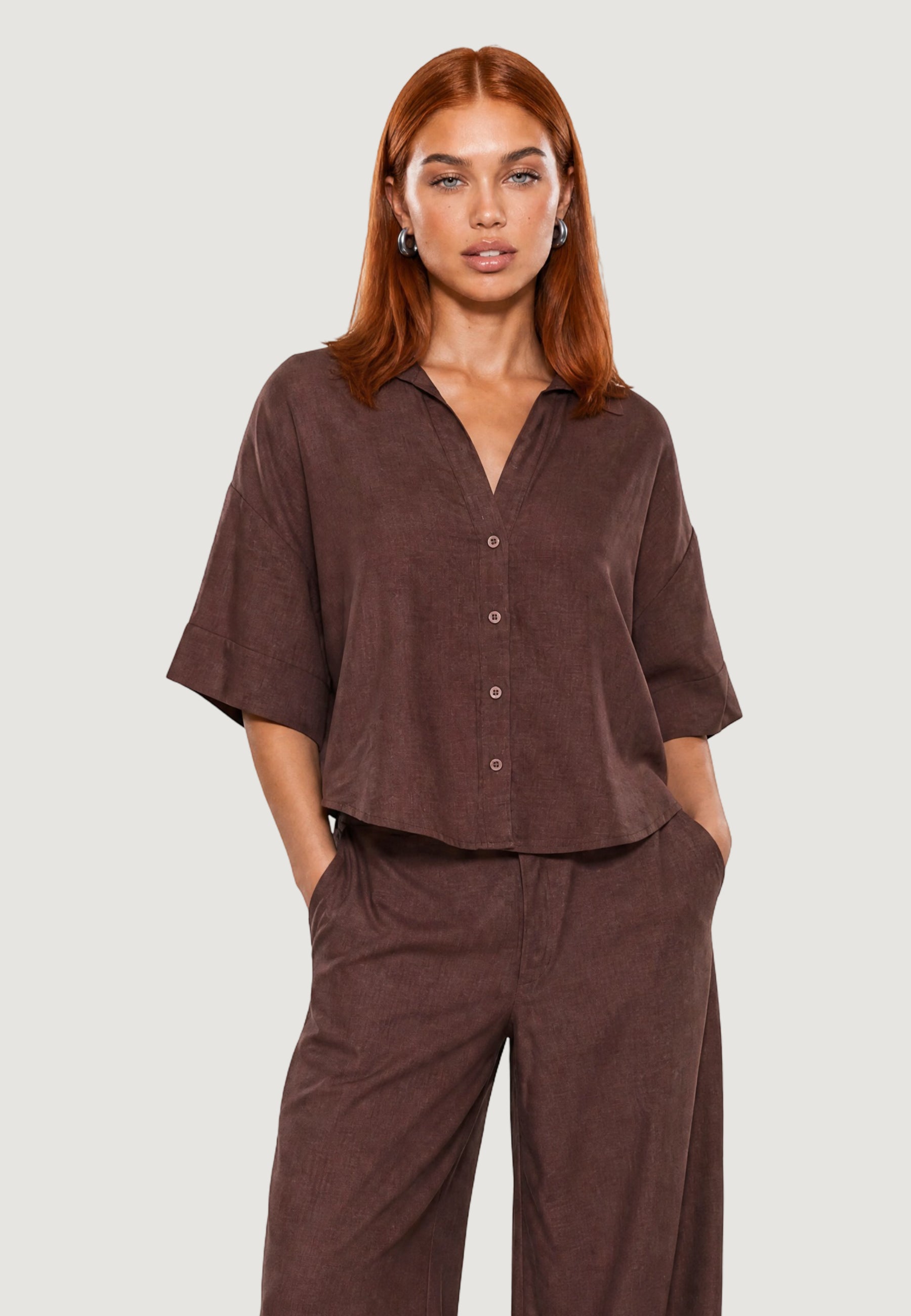 Camicia manica lunga I am Camicia Lino Maniche Ampie